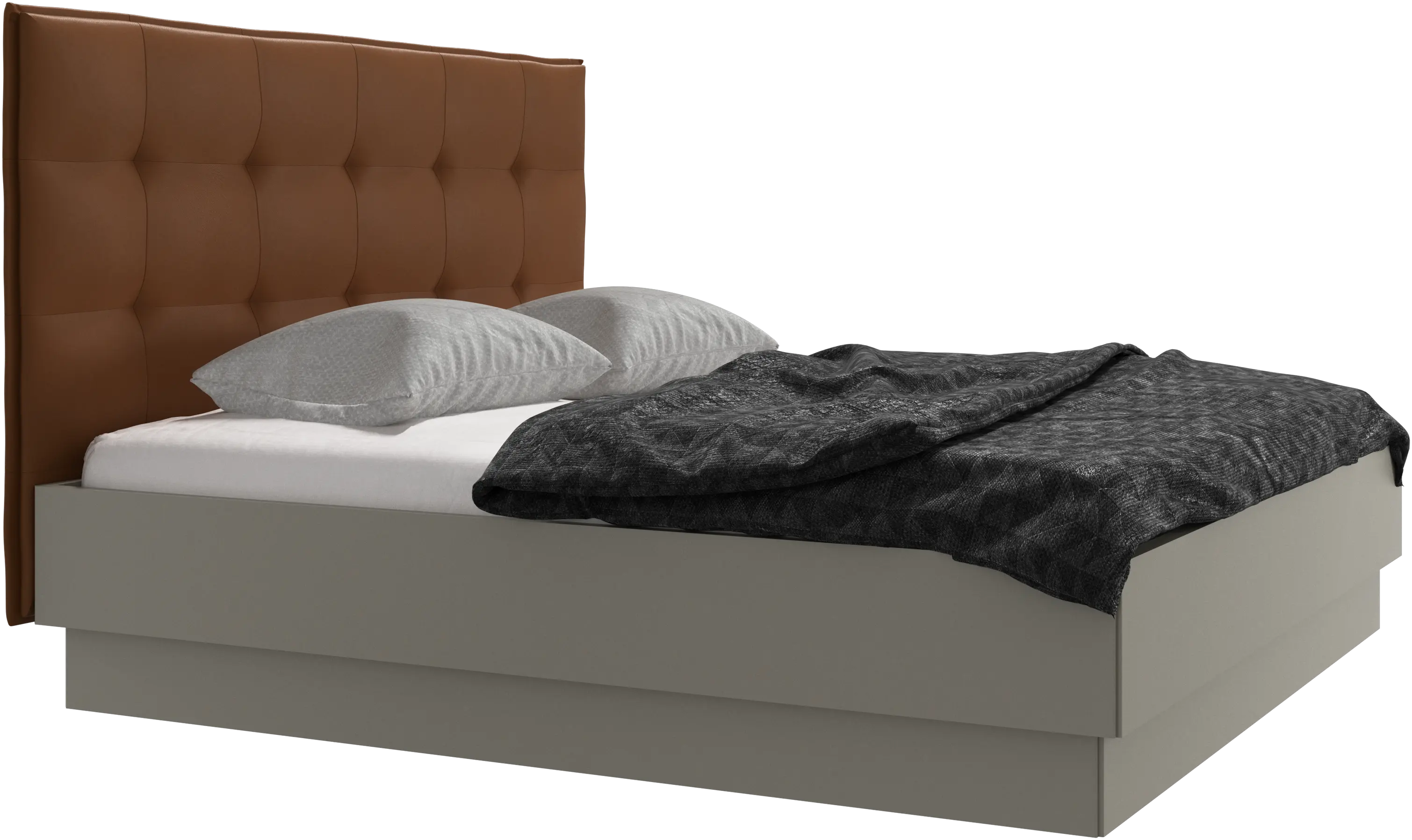 Lugano storage bed with lift-up frame and slats, excl. mattress