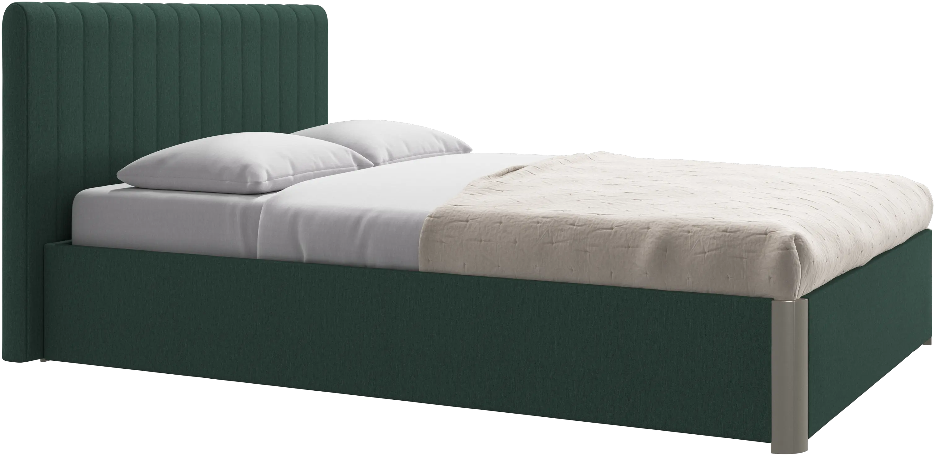 Element bed, bed-mounted headboard, with slats and storage solution, excl. mattress