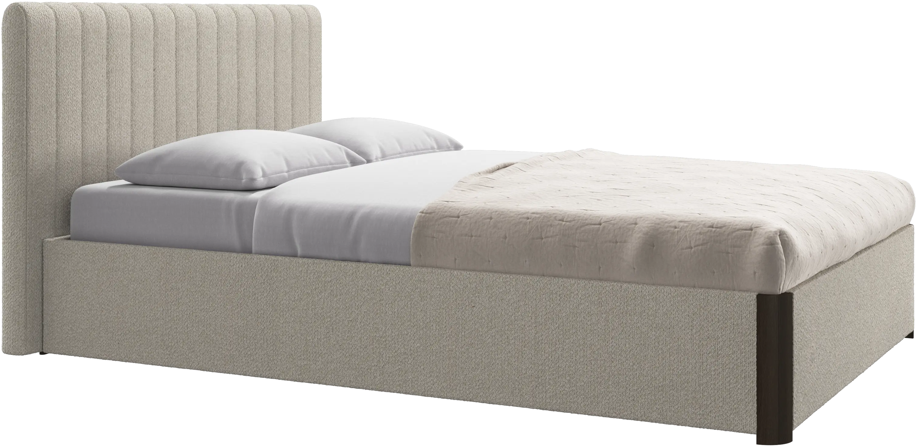 Element bed, bed-mounted headboard, with slats and storage solution, excl. mattress