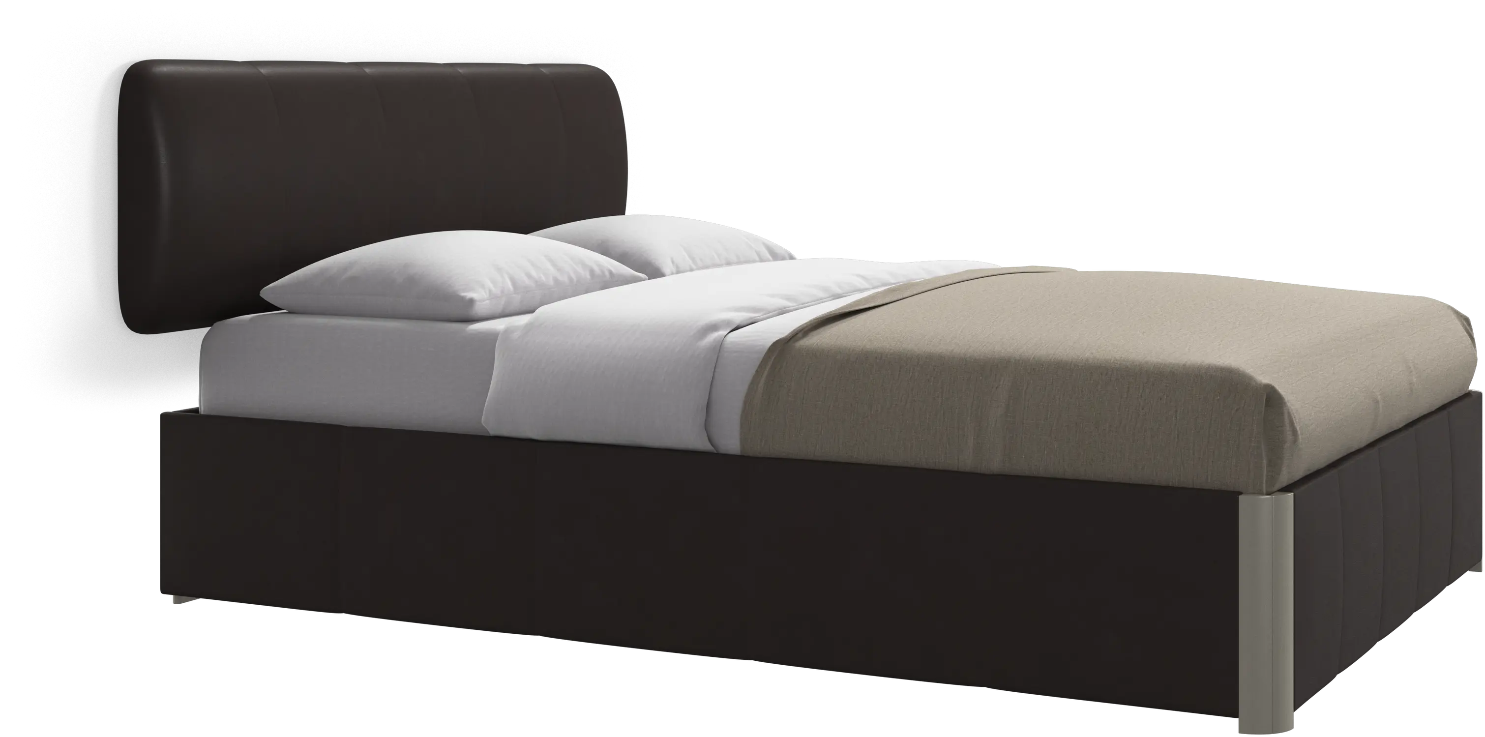 Element cama, cabecero montado en la pared, con láminas y solución de almacenamiento, excl. colchón