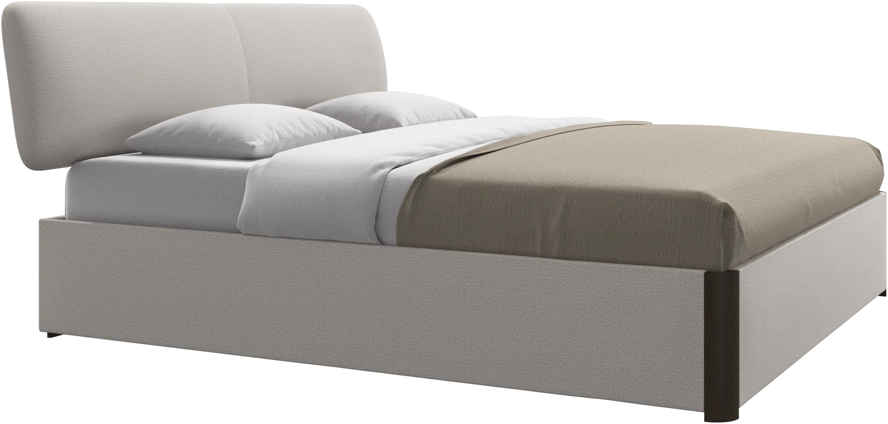 Element bed, bed-mounted headboard, with slats and storage solution, excl. mattress
