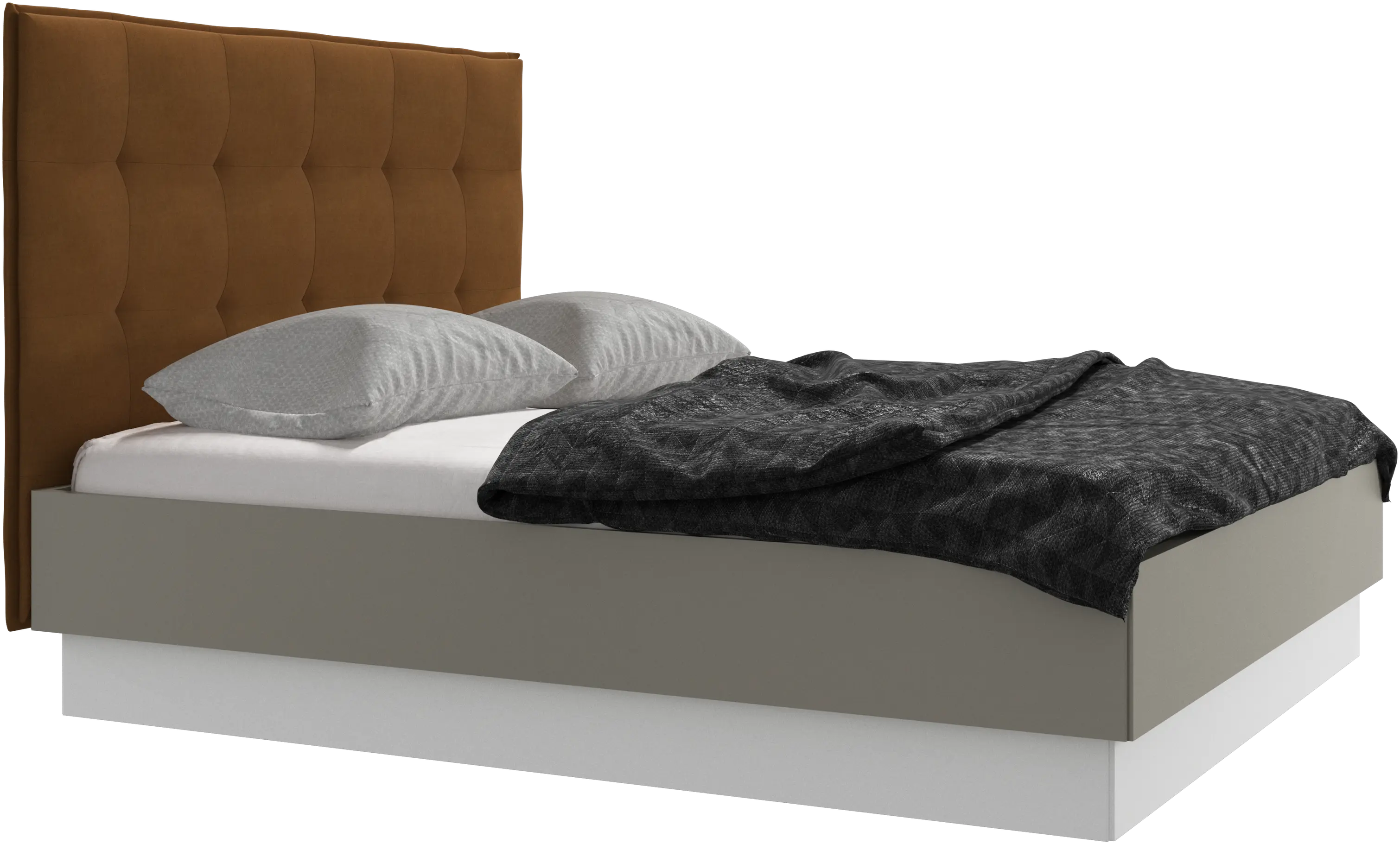 Lugano storage bed with lift-up frame and slats, excl. mattress