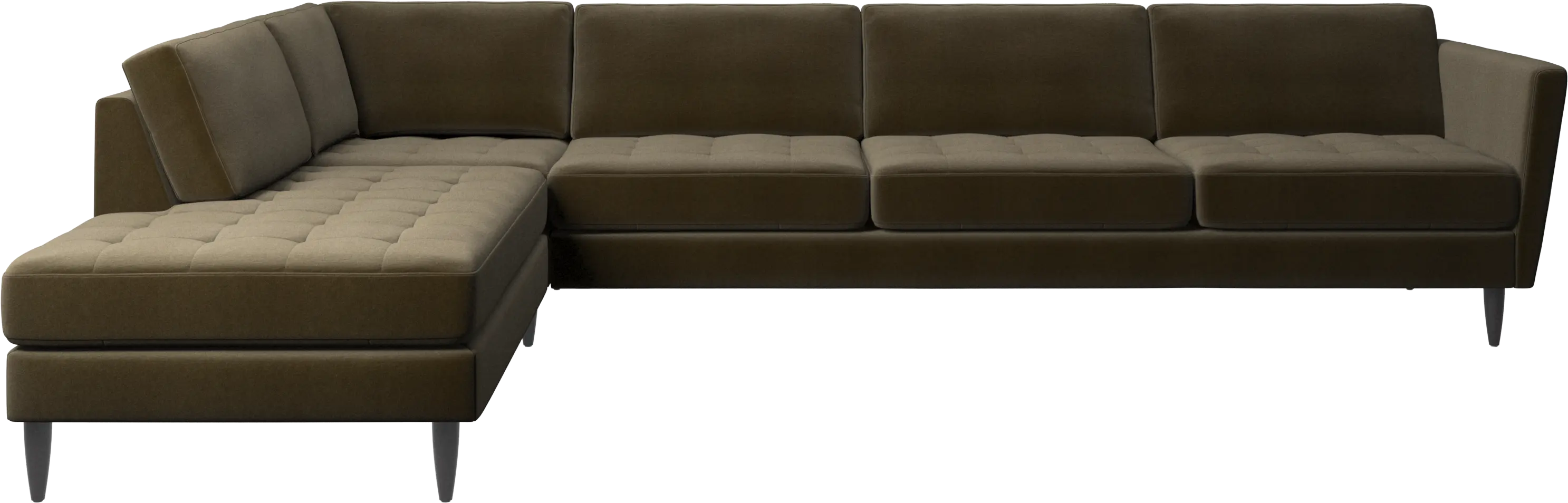 Osaka corner sofa with lounging unit, tufted seat