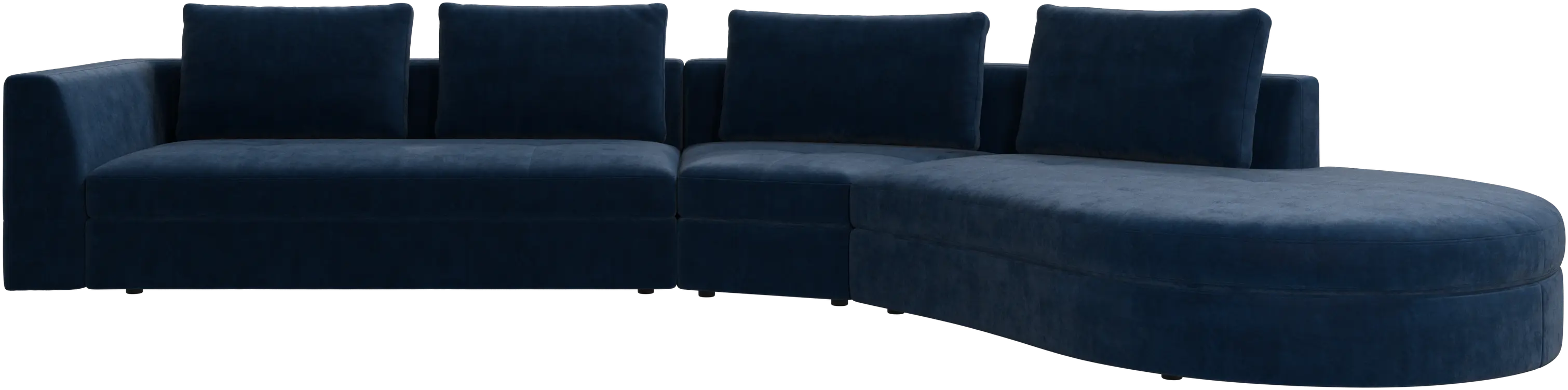 Bergamo sofa with round lounging unit,right
