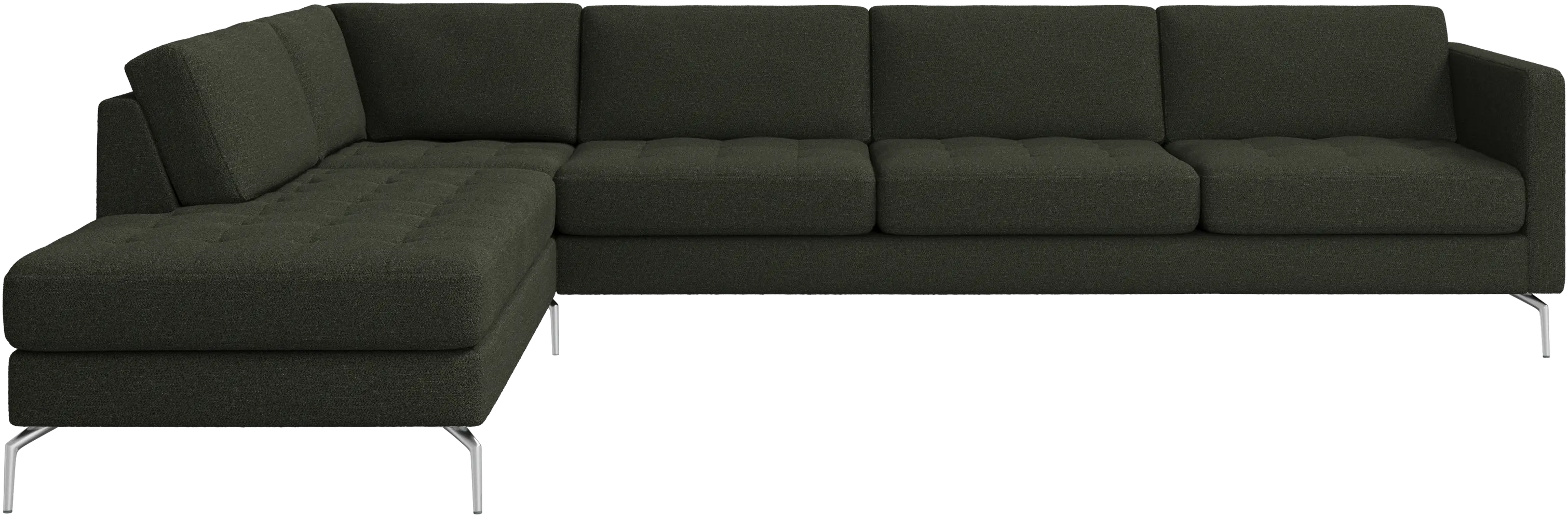 Osaka corner sofa with lounging unit, tufted seat