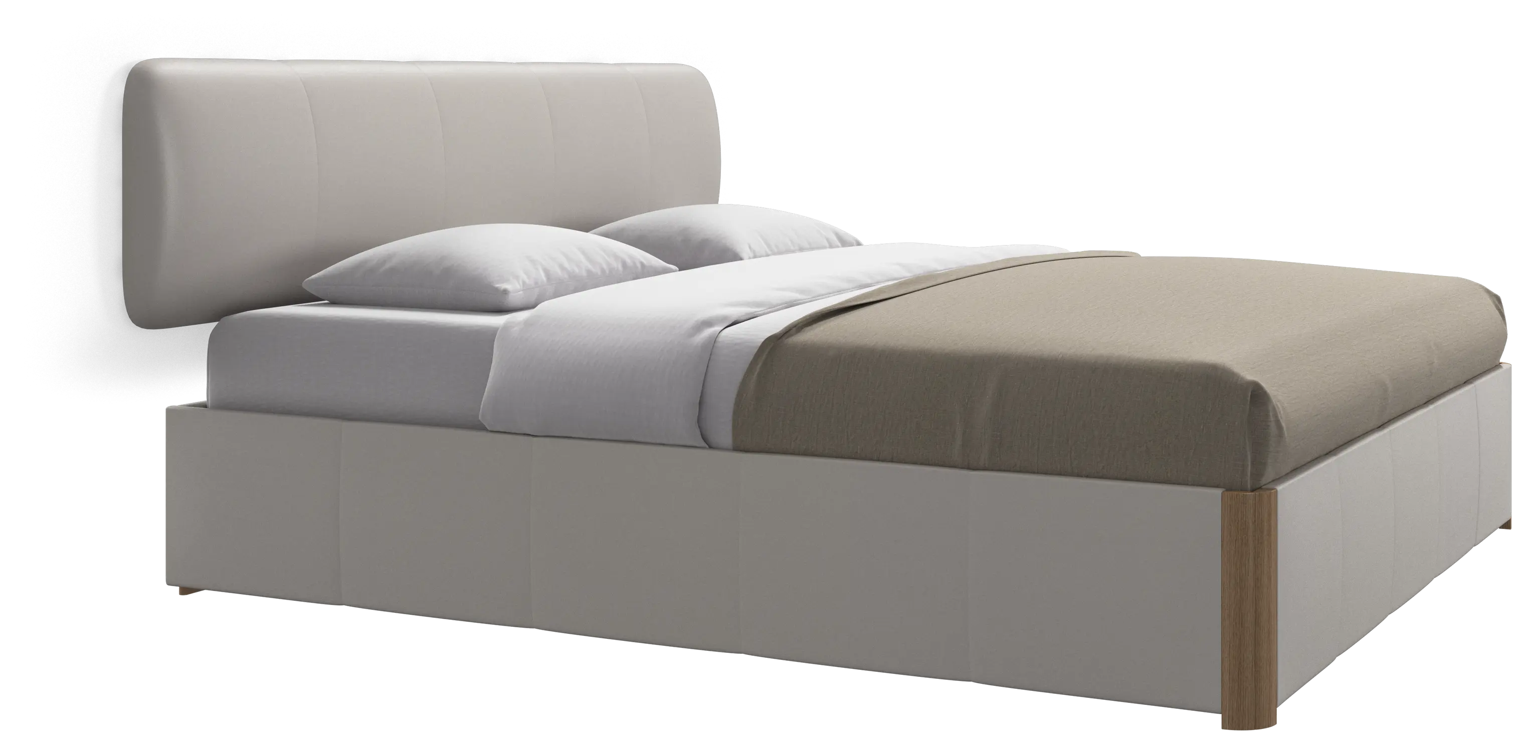 Element bed, wall-mounted headboard, with slats and storage solution, excl. mattress