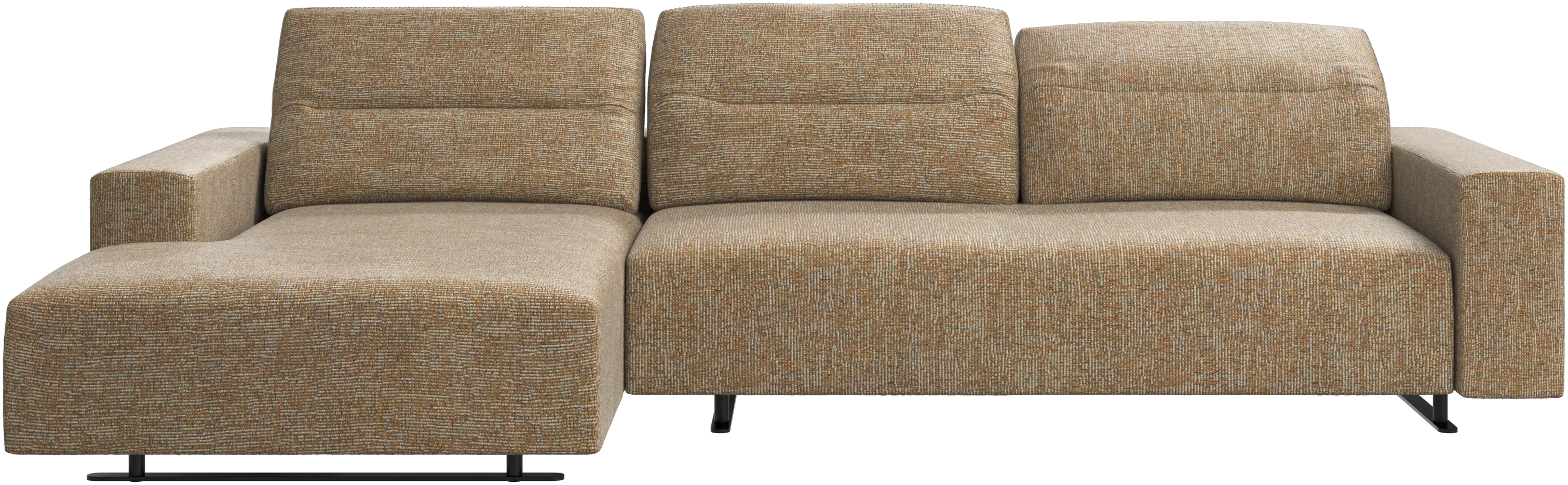 Hampton sofa with adjustable back, resting unit and storage both sides