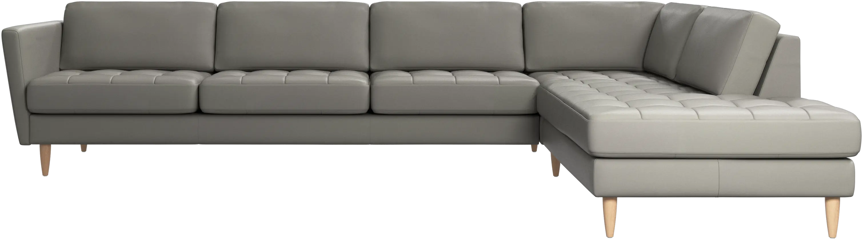 Osaka corner sofa with lounging unit, tufted seat