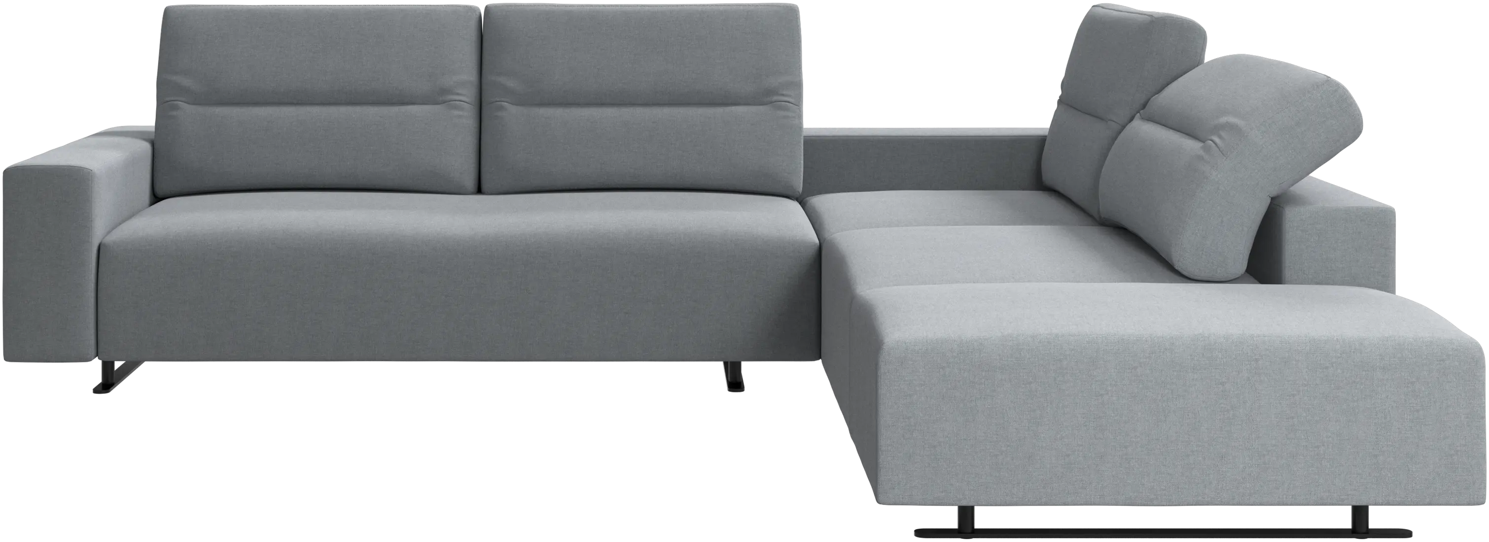 Hampton corner sofa with adjustable back and storage on left side