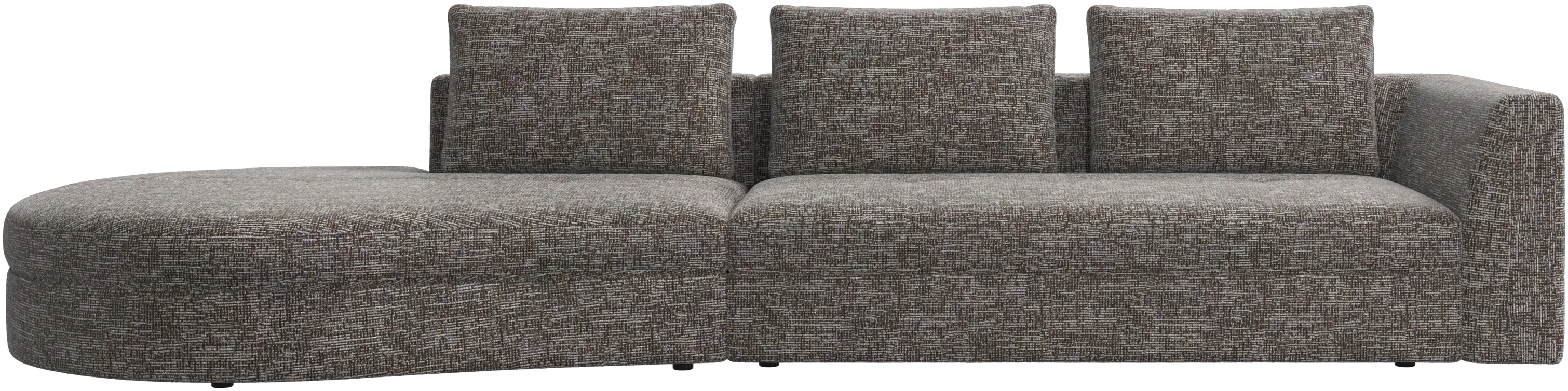 Bergamo sofa with round lounging unit, left