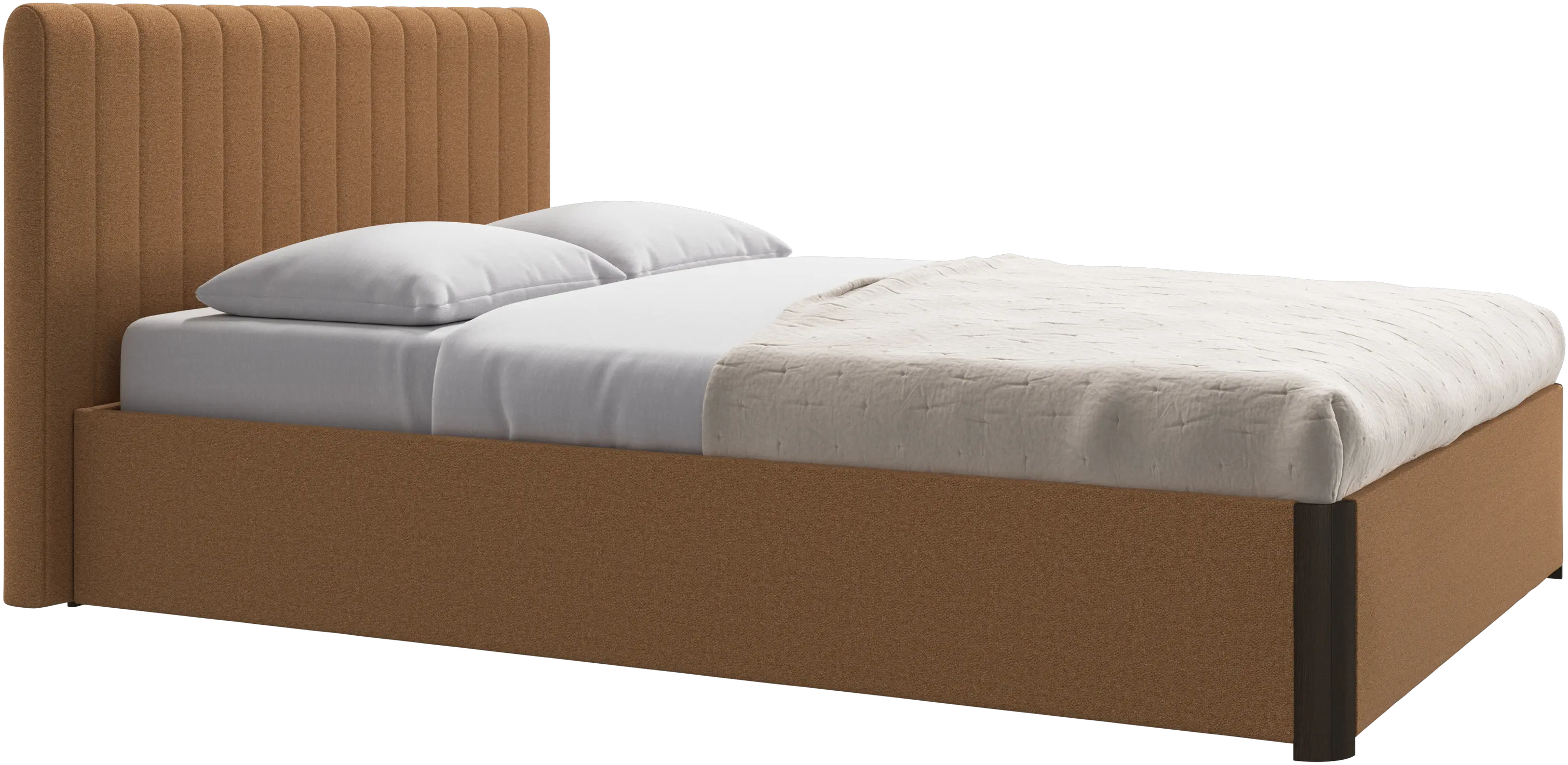 Element bed, bed-mounted headboard, with slats and storage solution, excl. mattress