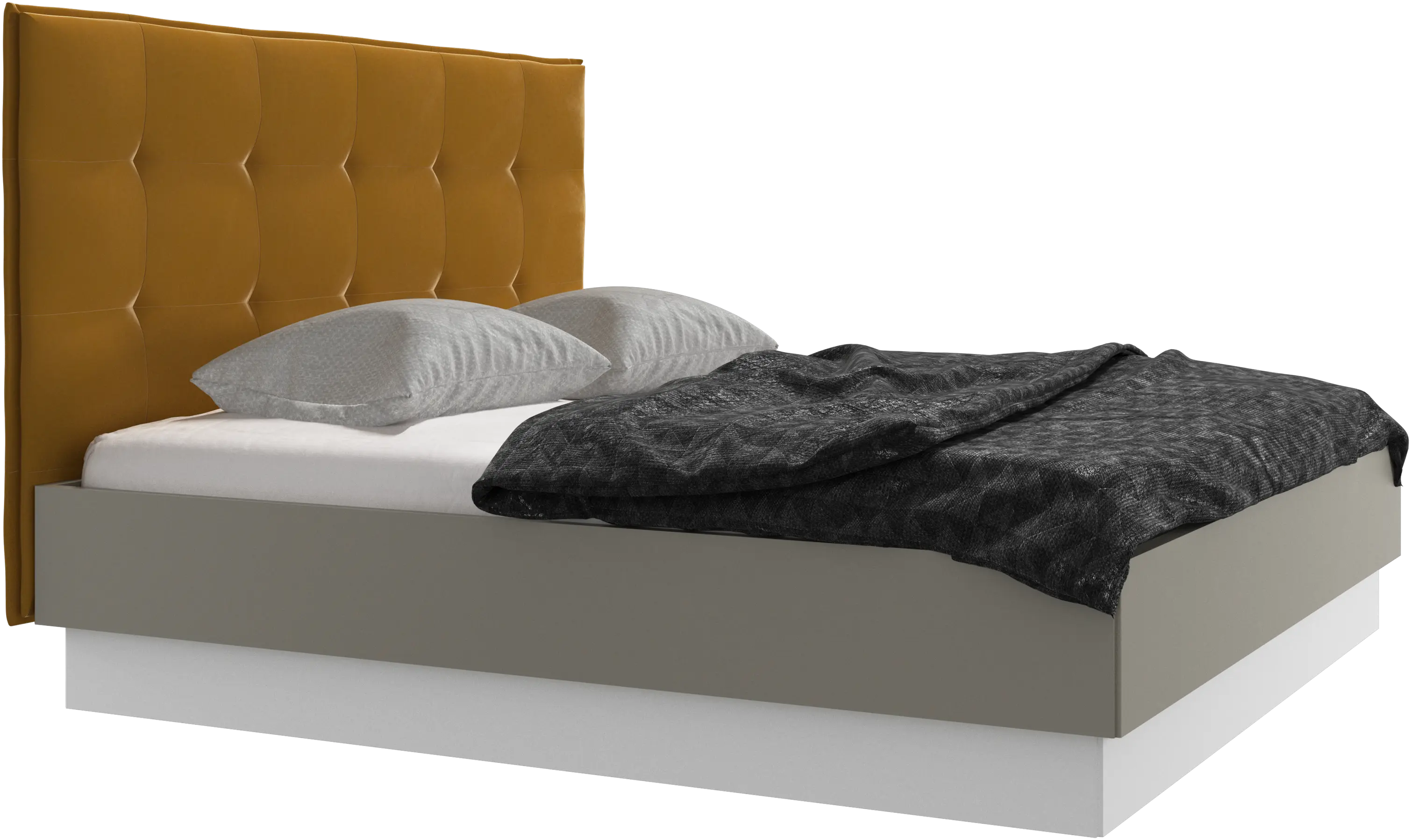 Lugano storage bed with lift-up frame and slats, excl. mattress