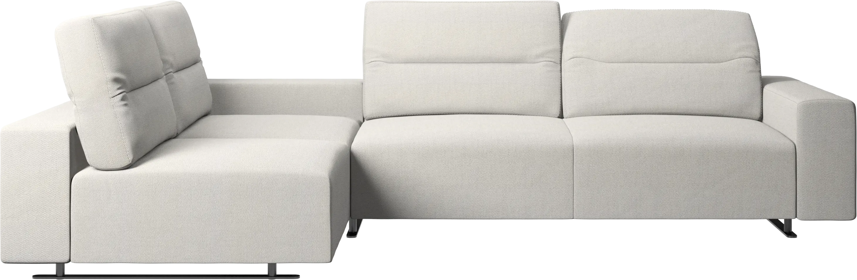Hampton corner sofa with adjustable back and storage on right side