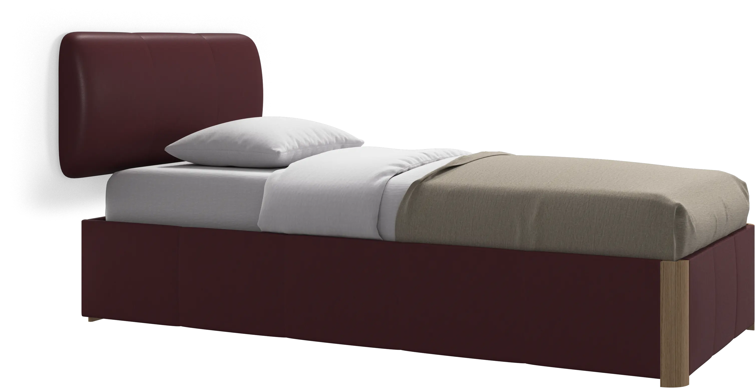 Element bed, wall-mounted headboard, with slats and storage solution, excl. mattress