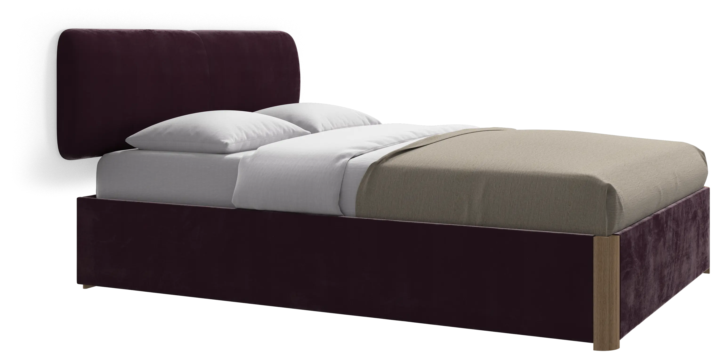 Element bed, wall-mounted headboard, with slats and storage solution, excl. mattress
