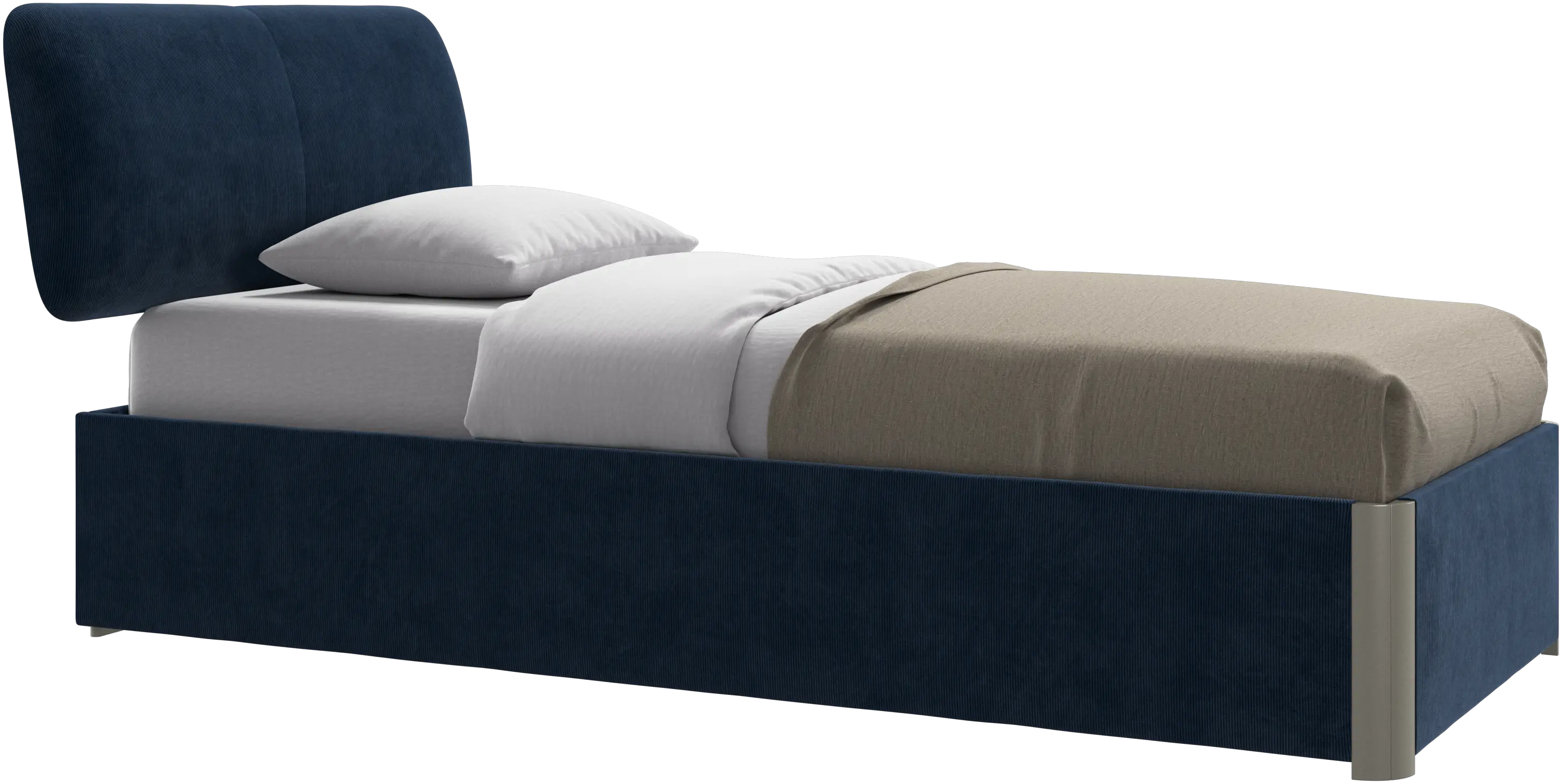 Element bed, bed-mounted headboard, with slats and storage solution, excl. mattress