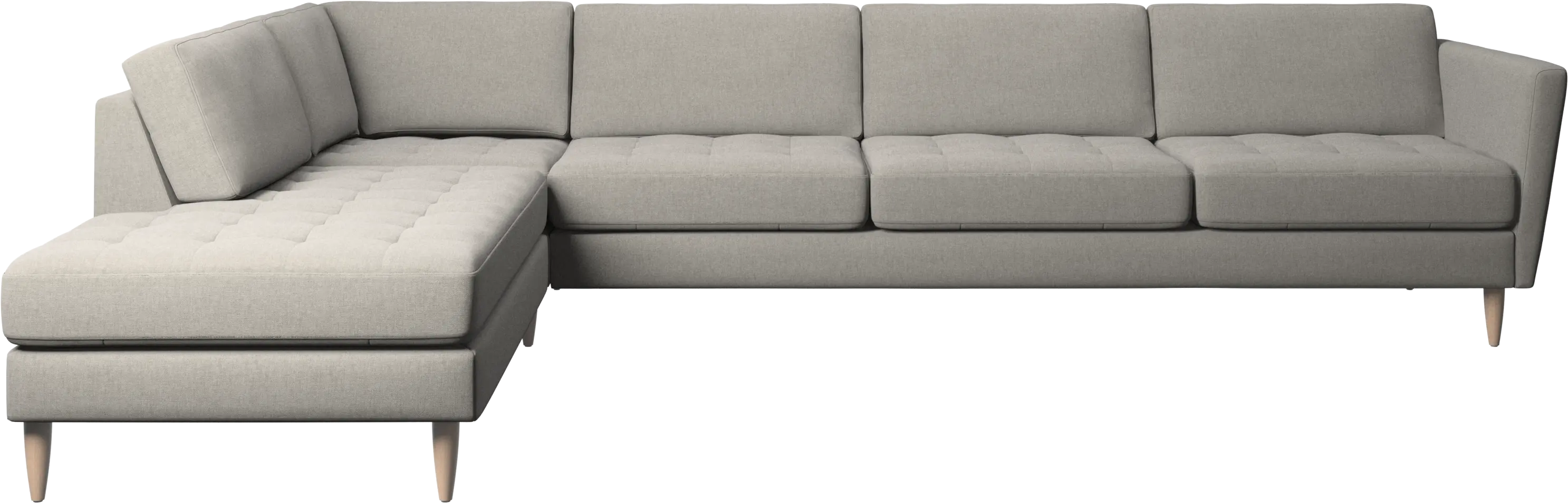 Osaka corner sofa with lounging unit, tufted seat