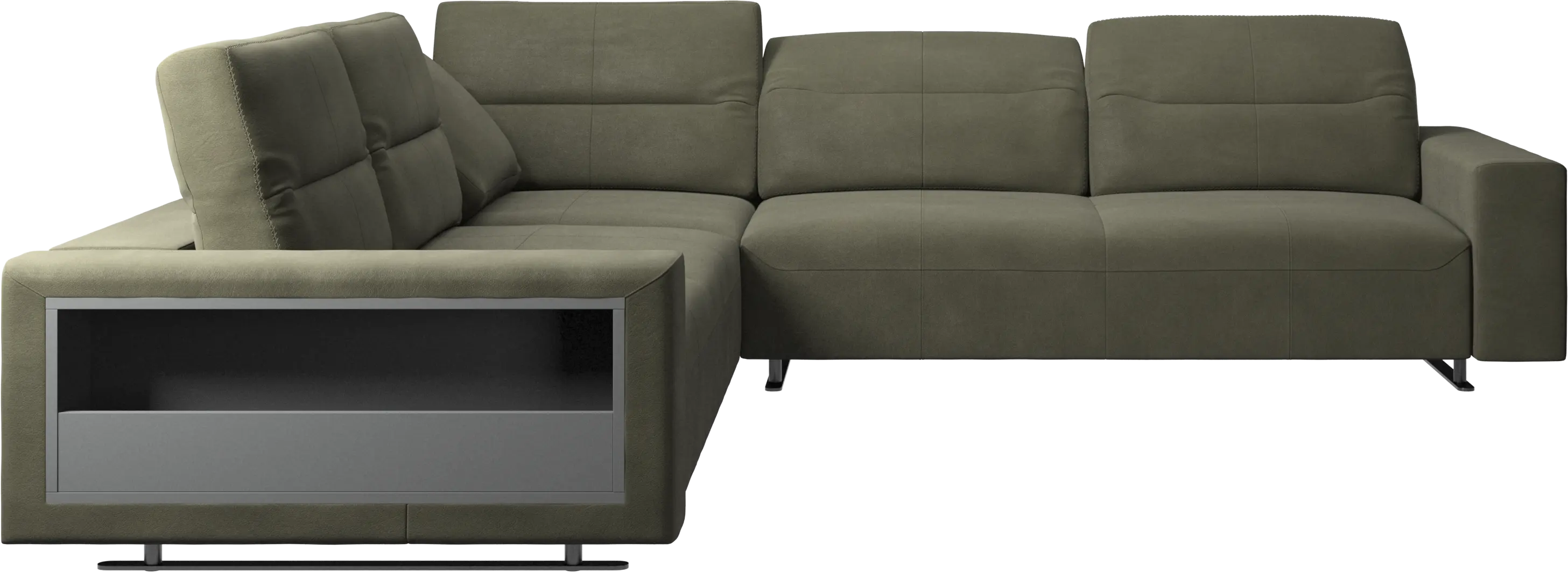 Hampton corner sofa with adjustable back and storage