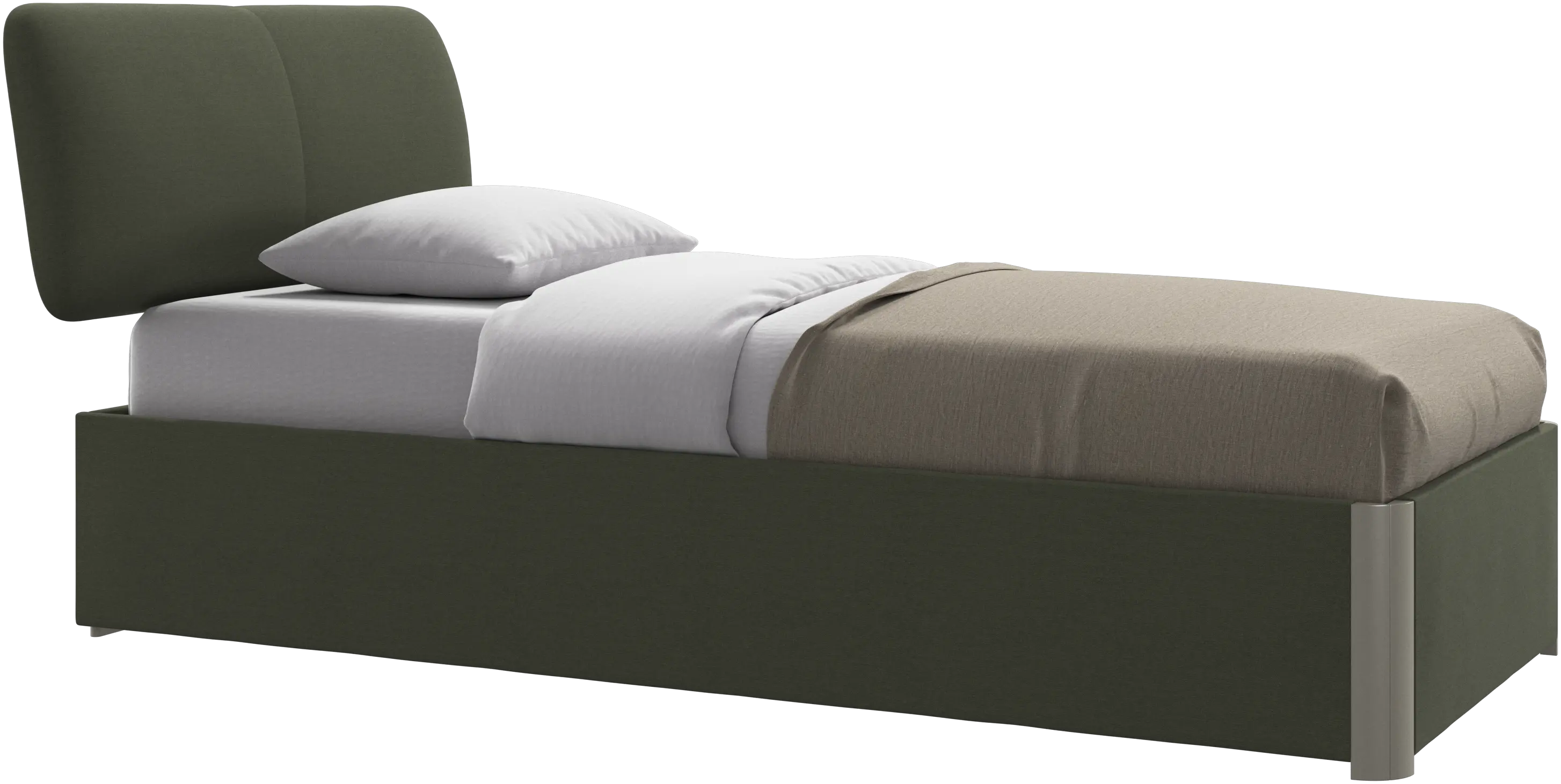 Element cama, cabecero montado en la cama, con láminas y solución de almacenamiento, excl. colchón
