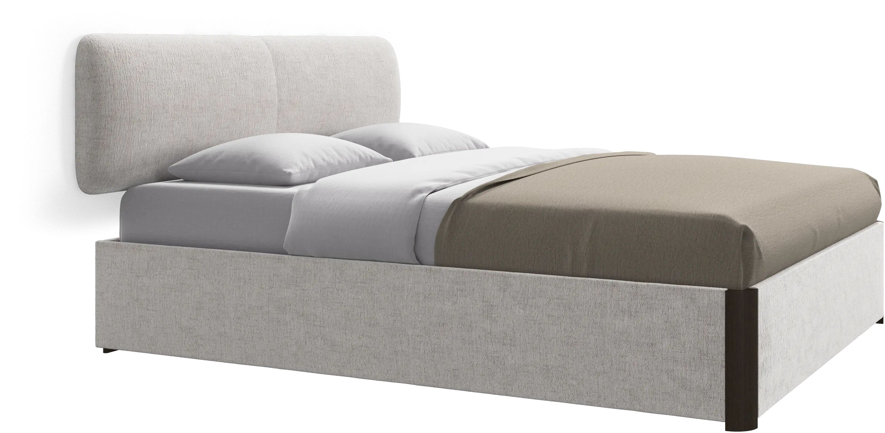Element bed, wandgemonteerd hoofdbord, met latten en opbergoplossing, excl. matras