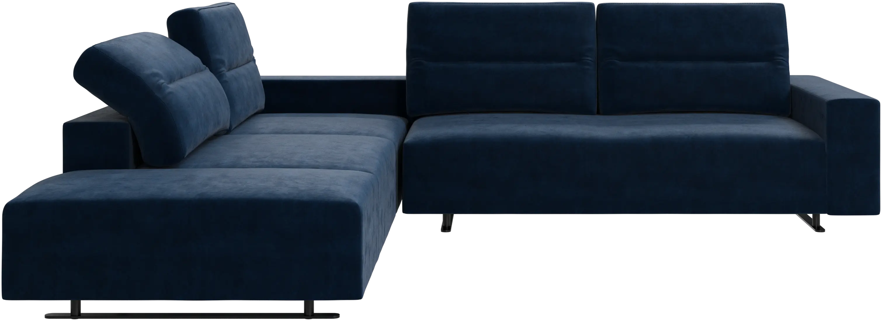 Hampton corner sofa with adjustable back and lounging unit