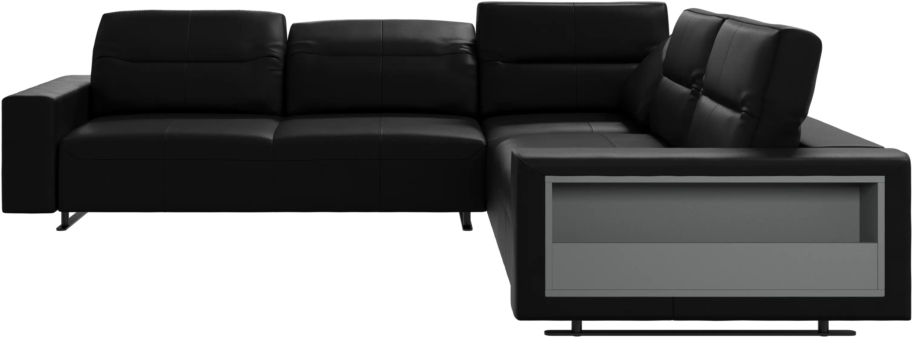 Hampton コーナーソファ アジャスタブルバック&収納付き