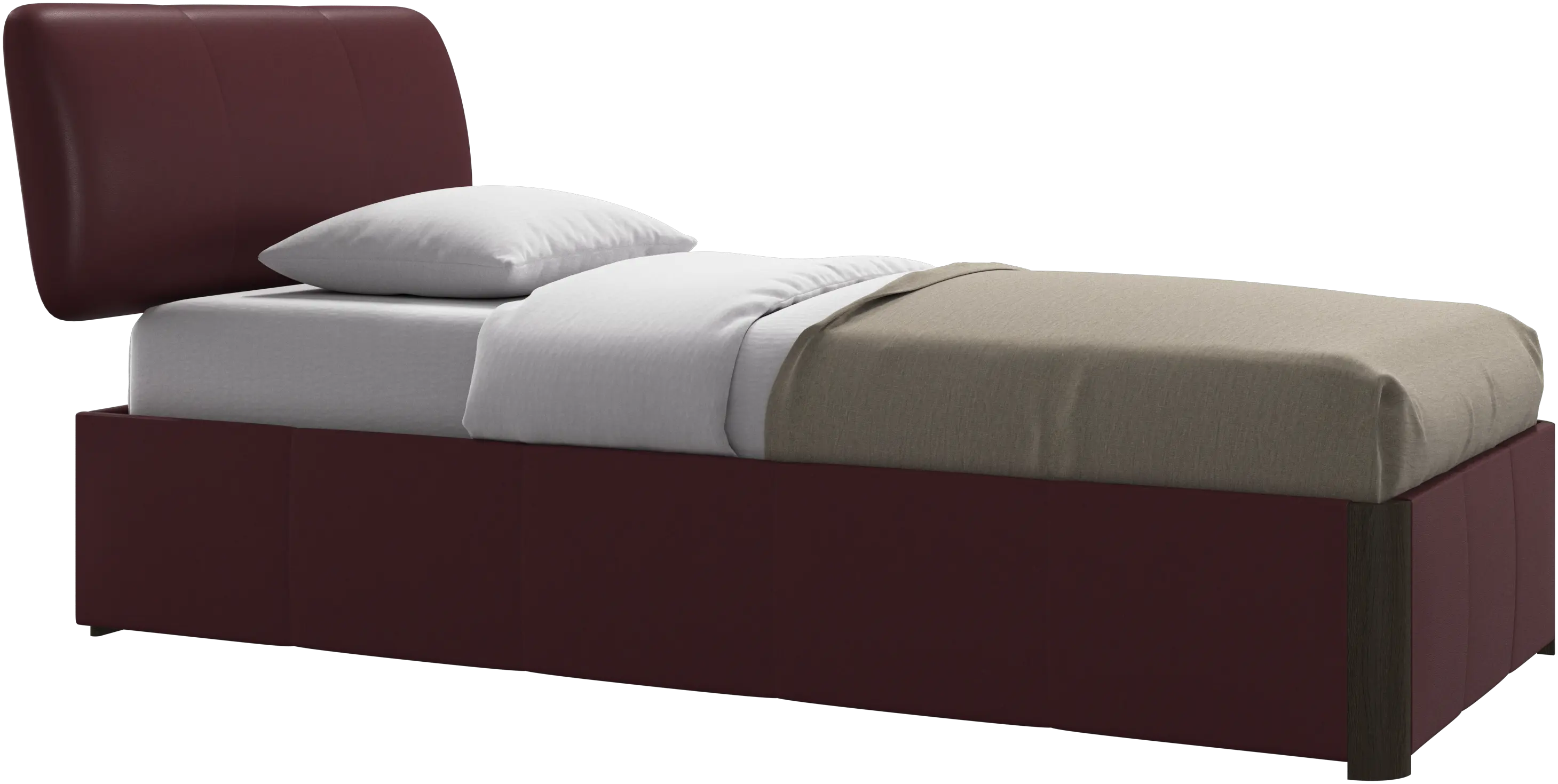 Element bed, bed-mounted headboard, with slats and storage solution, excl. mattress