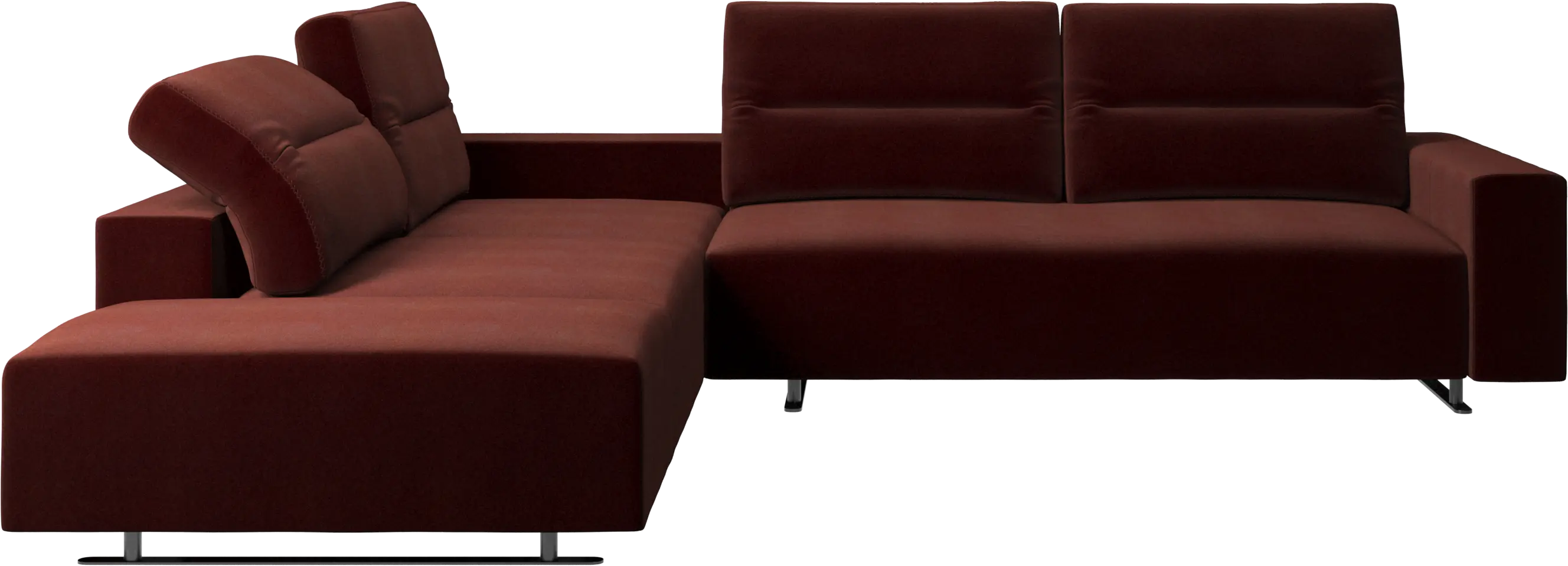 Hampton corner sofa with adjustable back and storage on right side