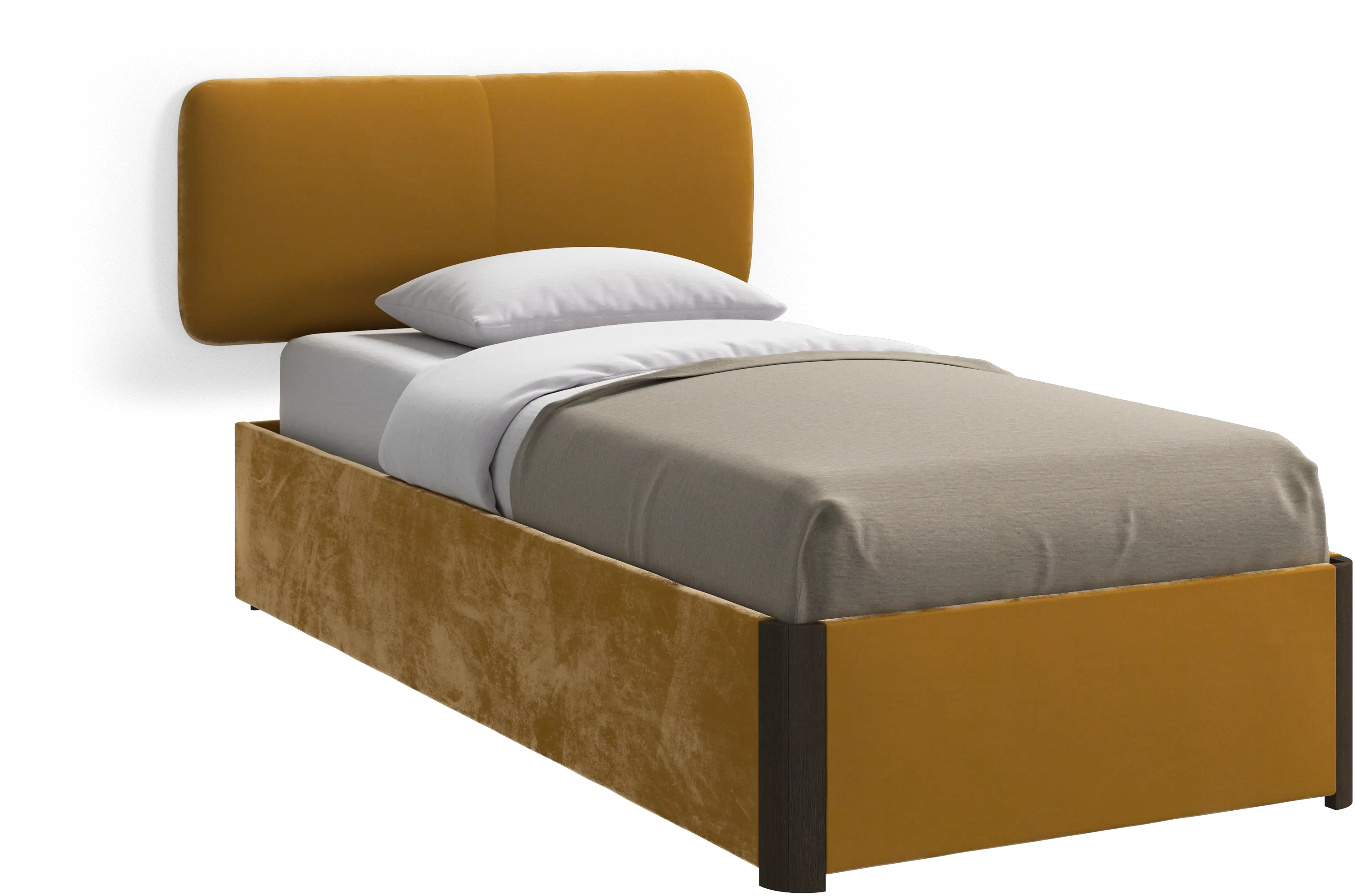 Element bed, wall-mounted headboard, with slats and storage solution, excl. mattress
