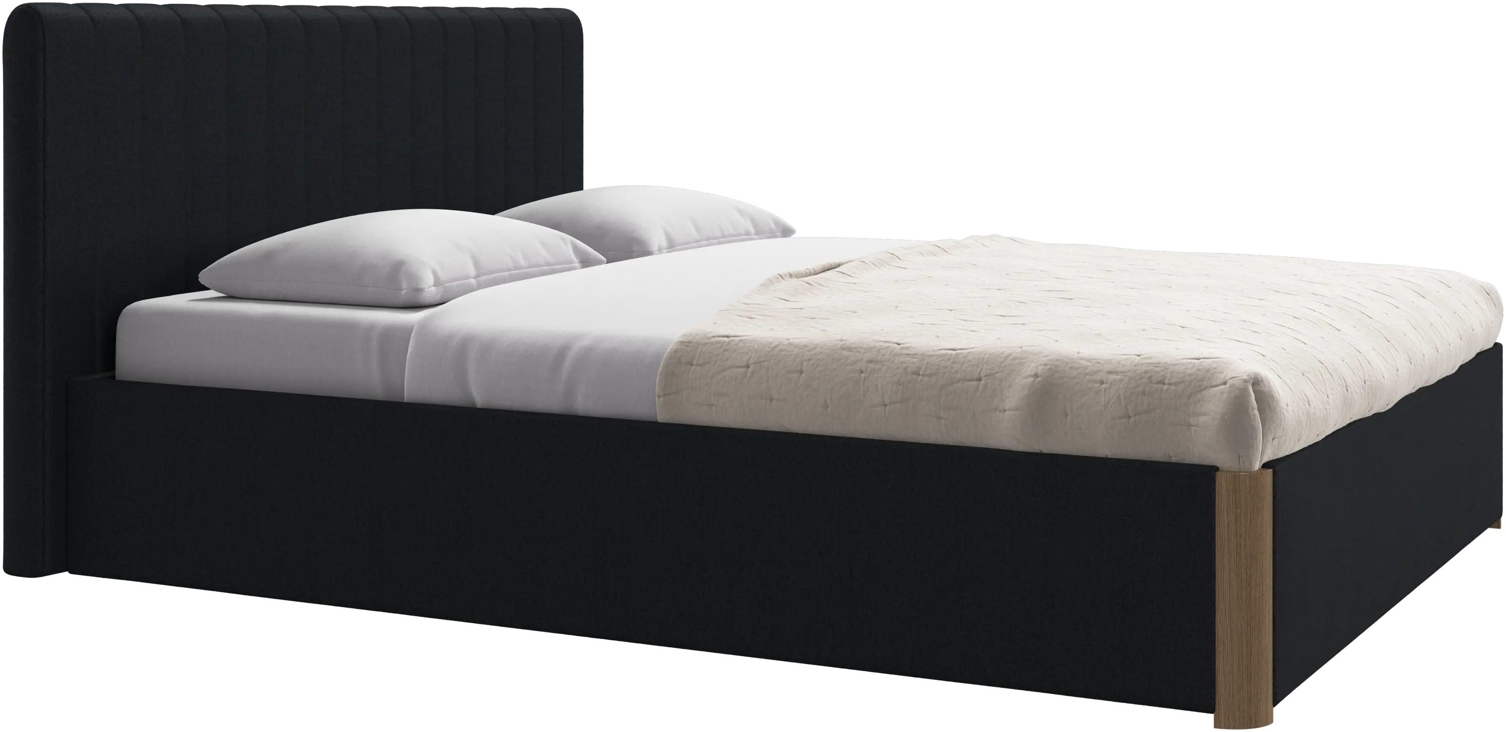 Element bed, bed-mounted headboard, with slats and storage solution, excl. mattress
