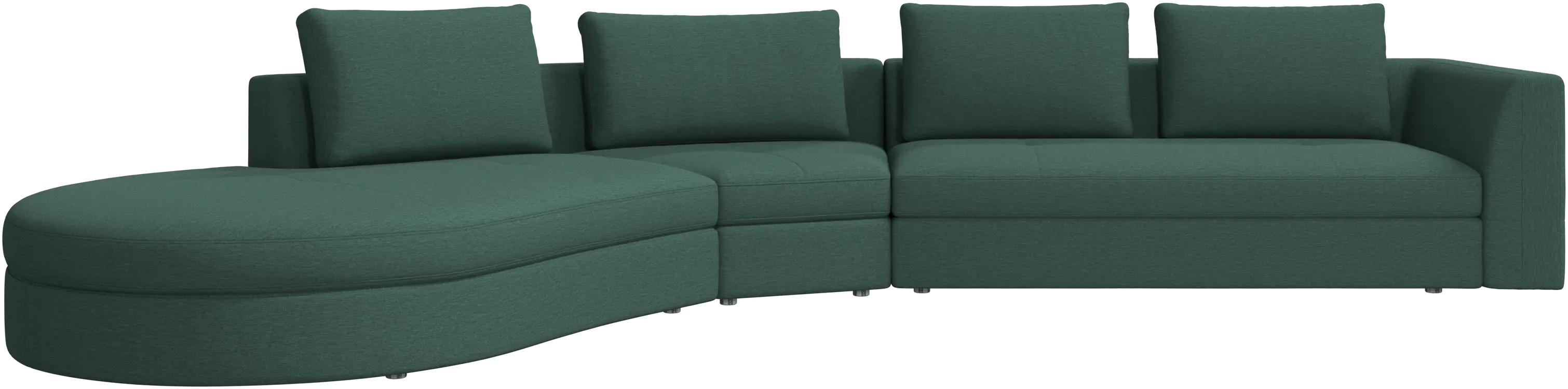 Bergamo sofa with round lounging unit, left