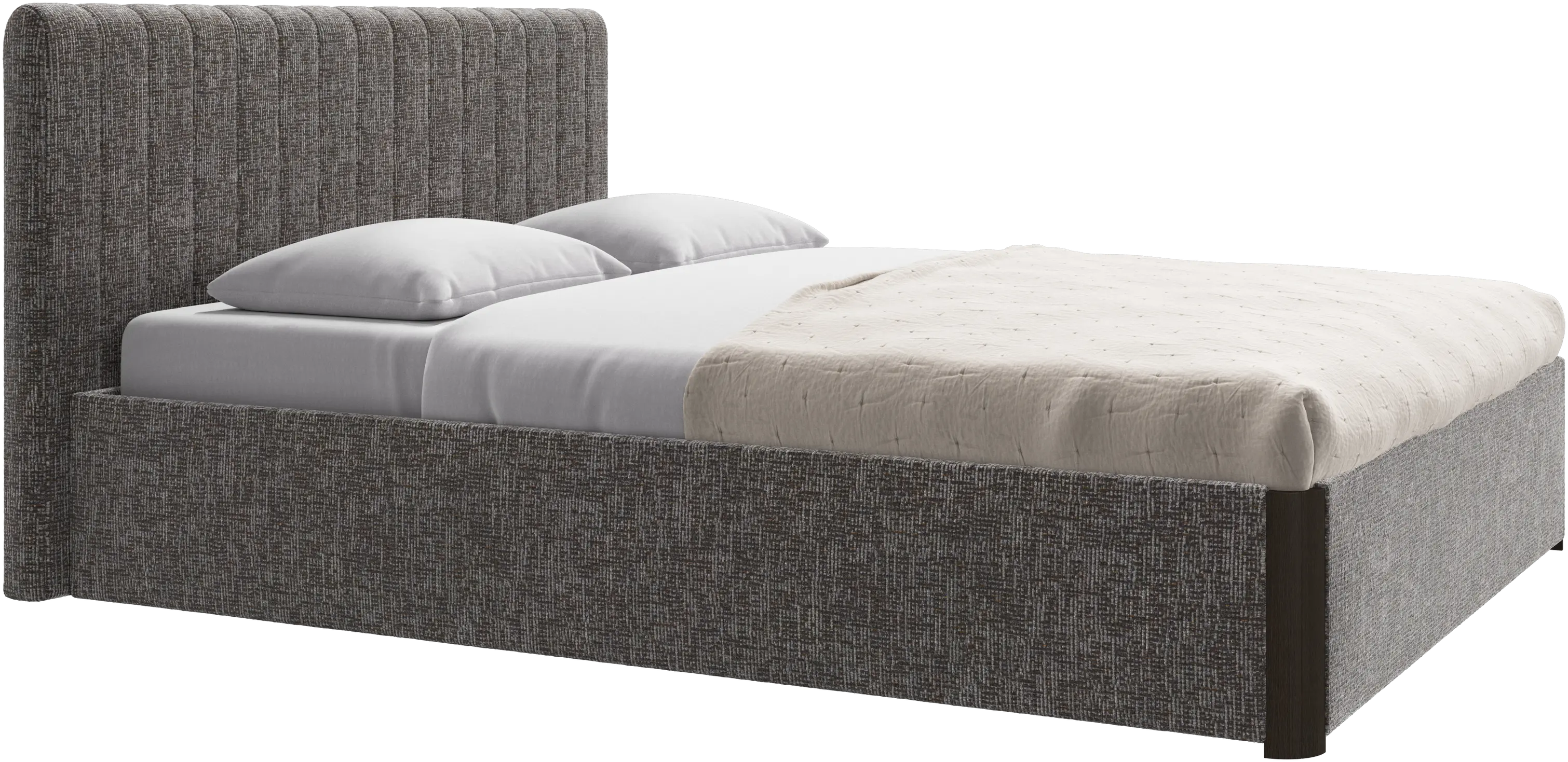Element bed, bed-mounted headboard, with slats and storage solution, excl. mattress