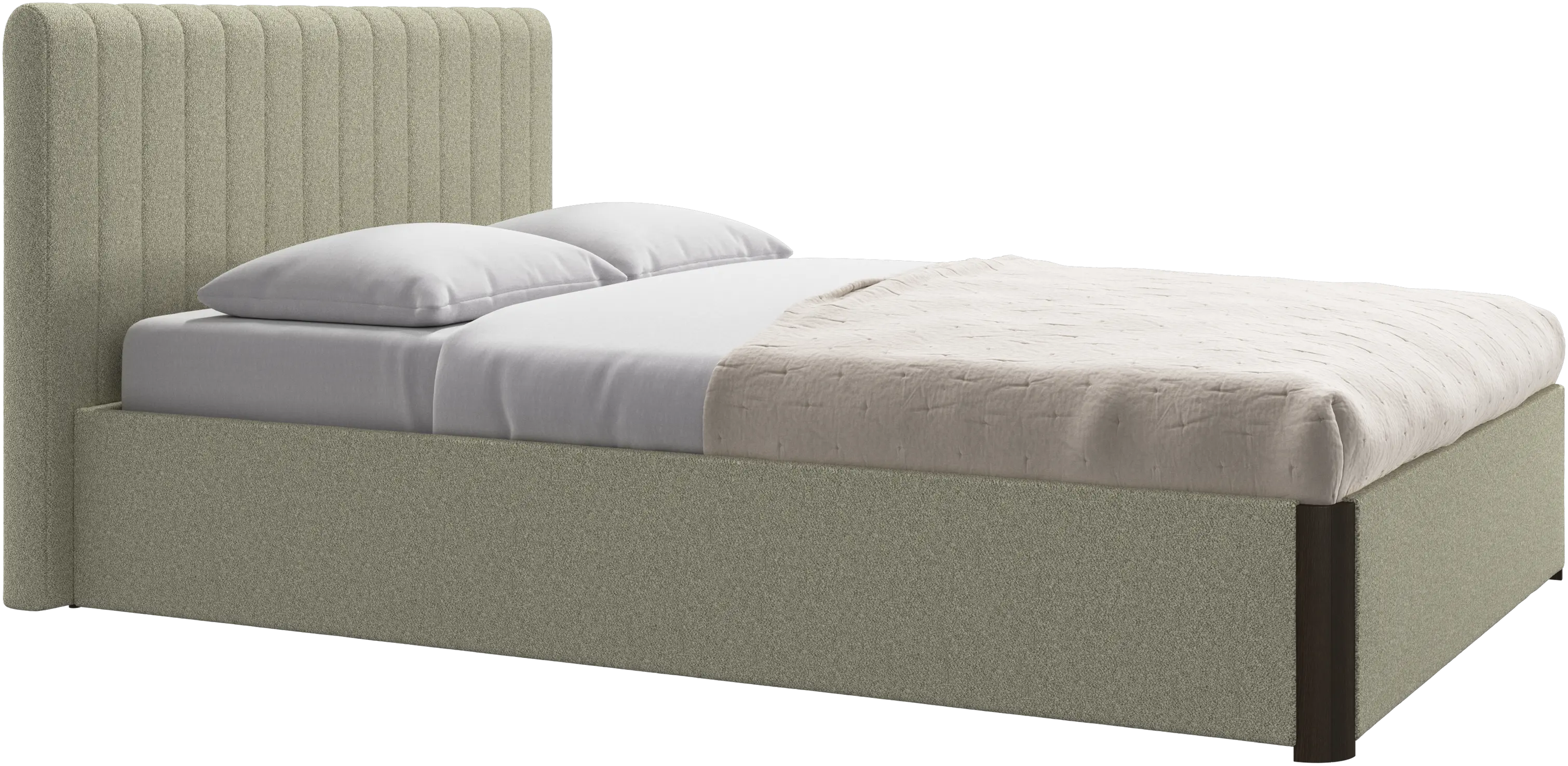 Element bed, bed-mounted headboard, with slats and storage solution, excl. mattress