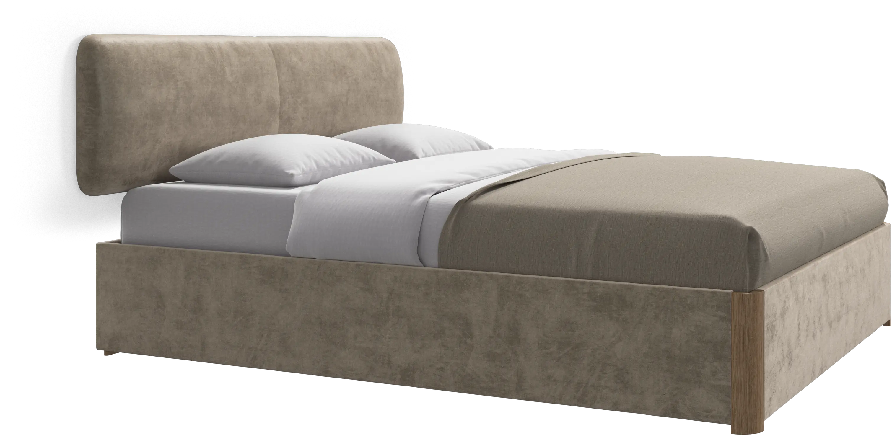 Element bed, wall-mounted headboard, with slats and storage solution, excl. mattress