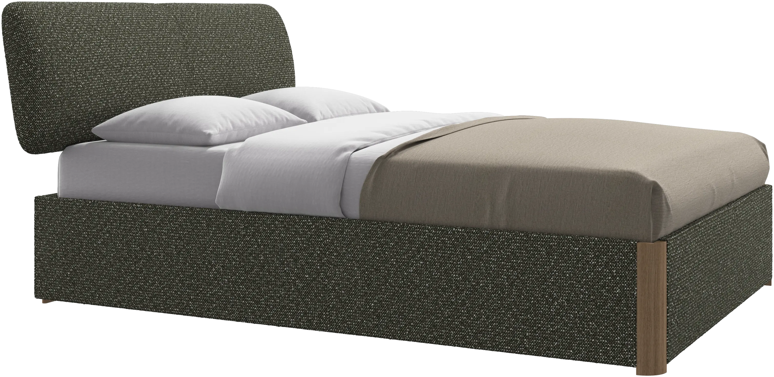 Element bed, bedgemonteerd hoofdbord, met latten en opbergoplossing, excl. matras