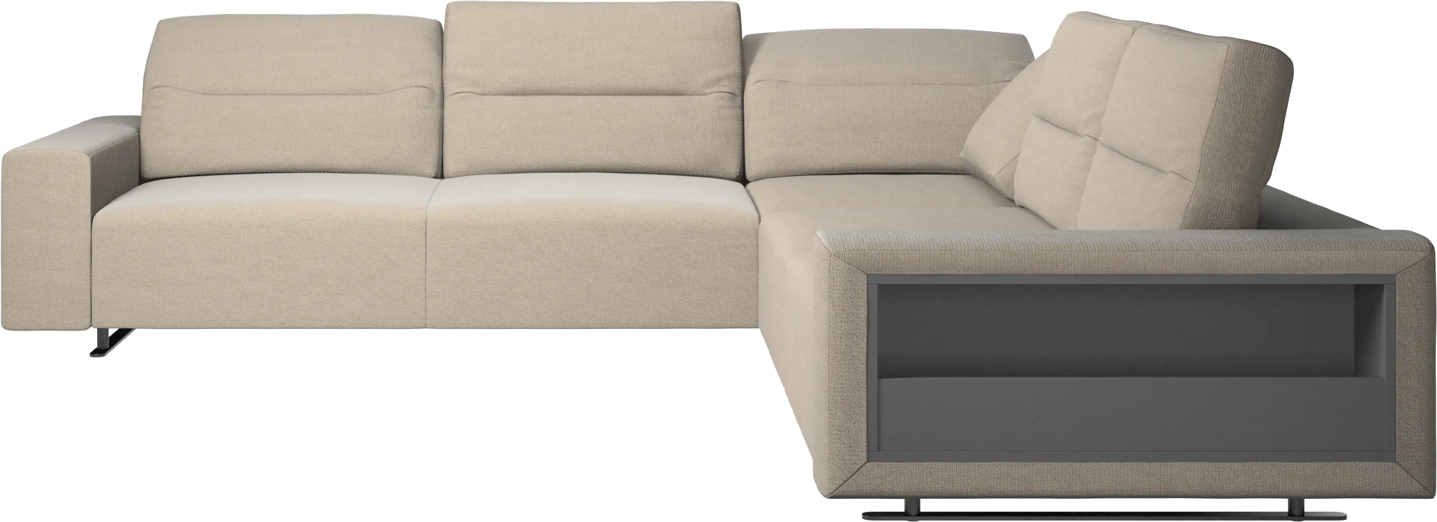 Hampton hjørnesofa med justerbar rygg og oppbevaring