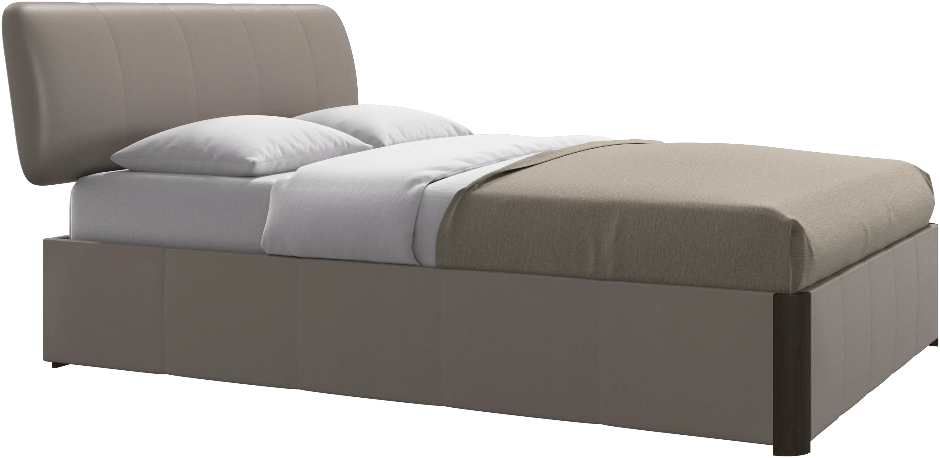 Element bed, bed-mounted headboard, with slats and storage solution, excl. mattress