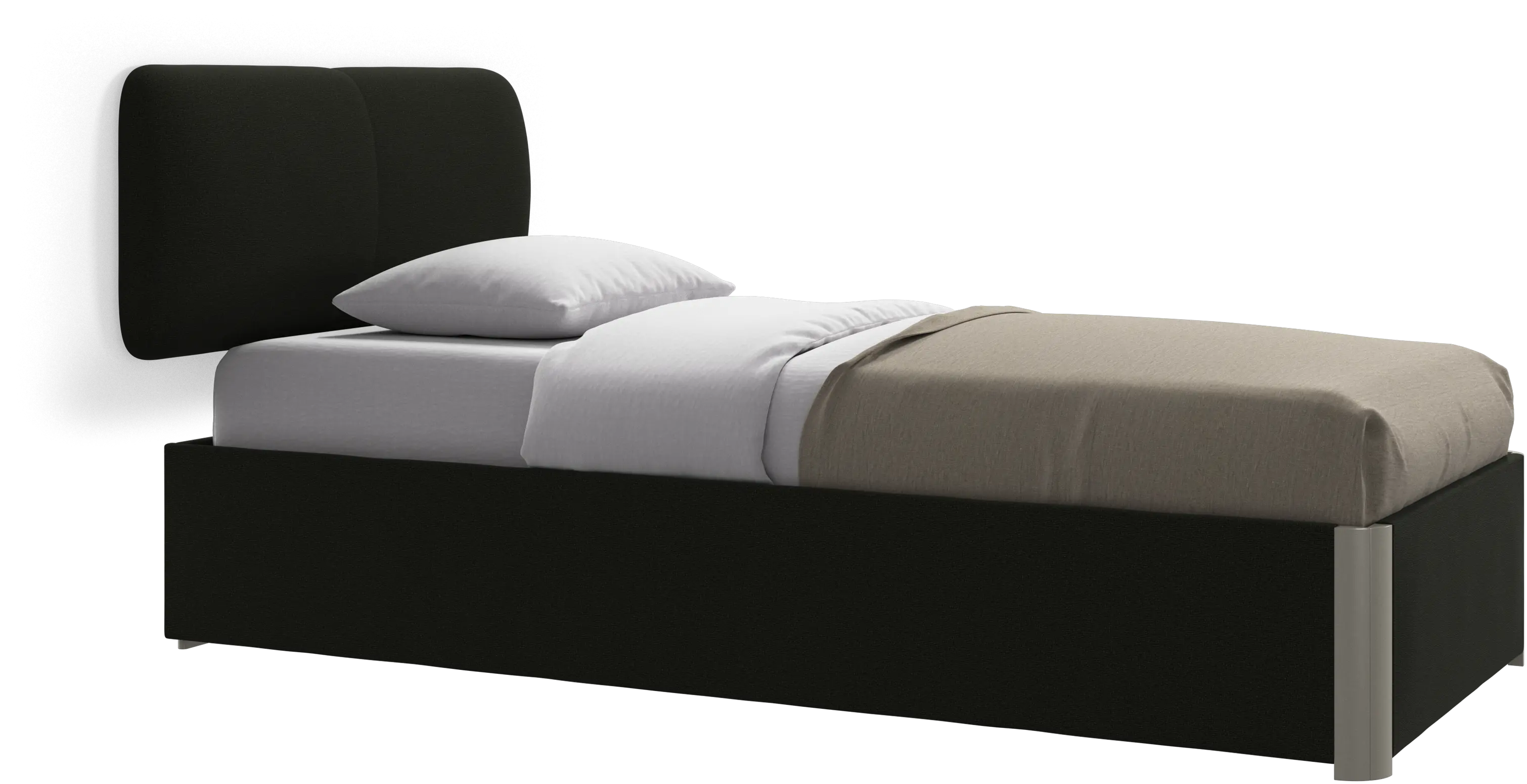 Element bed, wall-mounted headboard, with slats and storage solution, excl. mattress