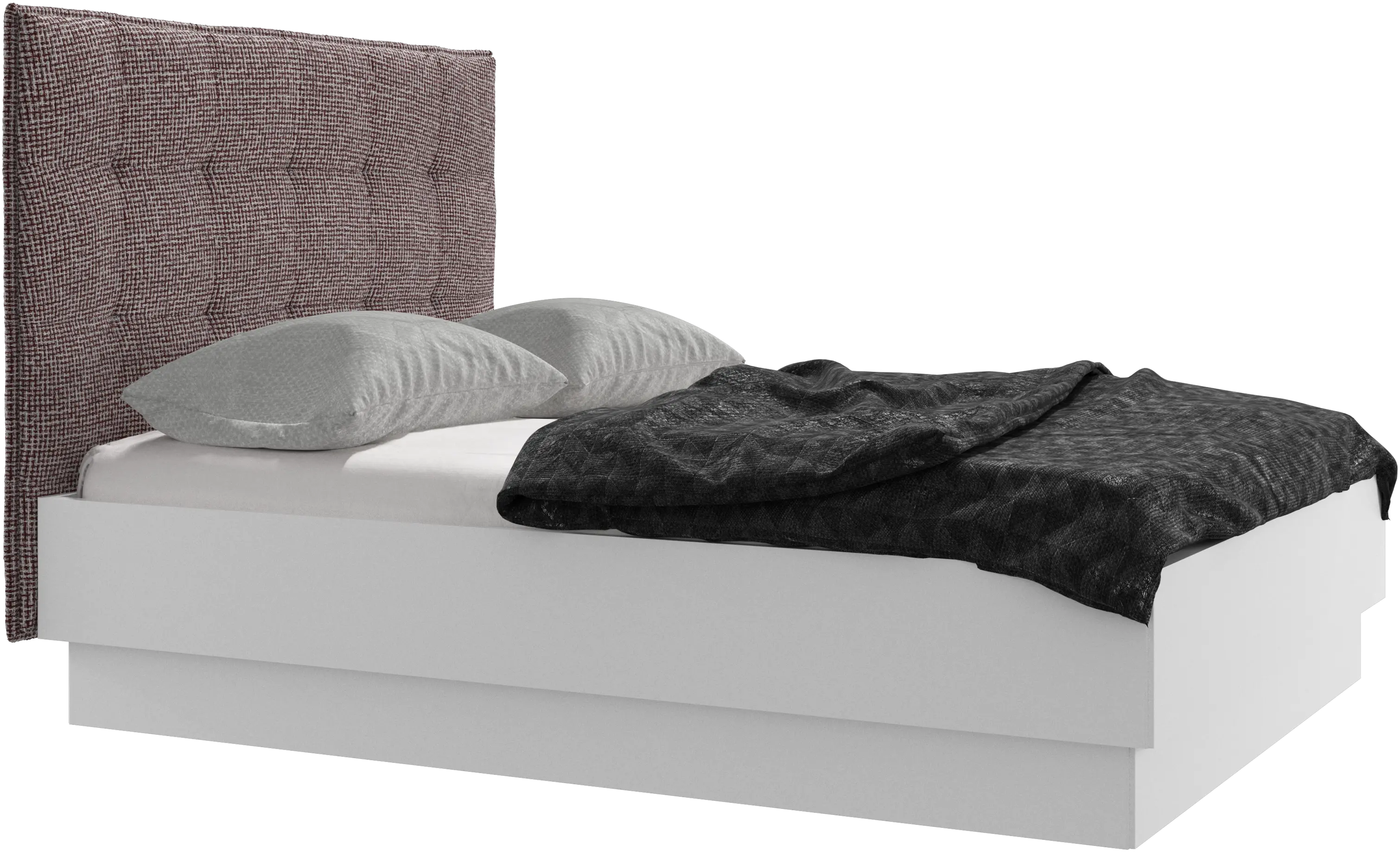 Lit Lugano avec rangement intégré, sommier inclus, hors matelas
