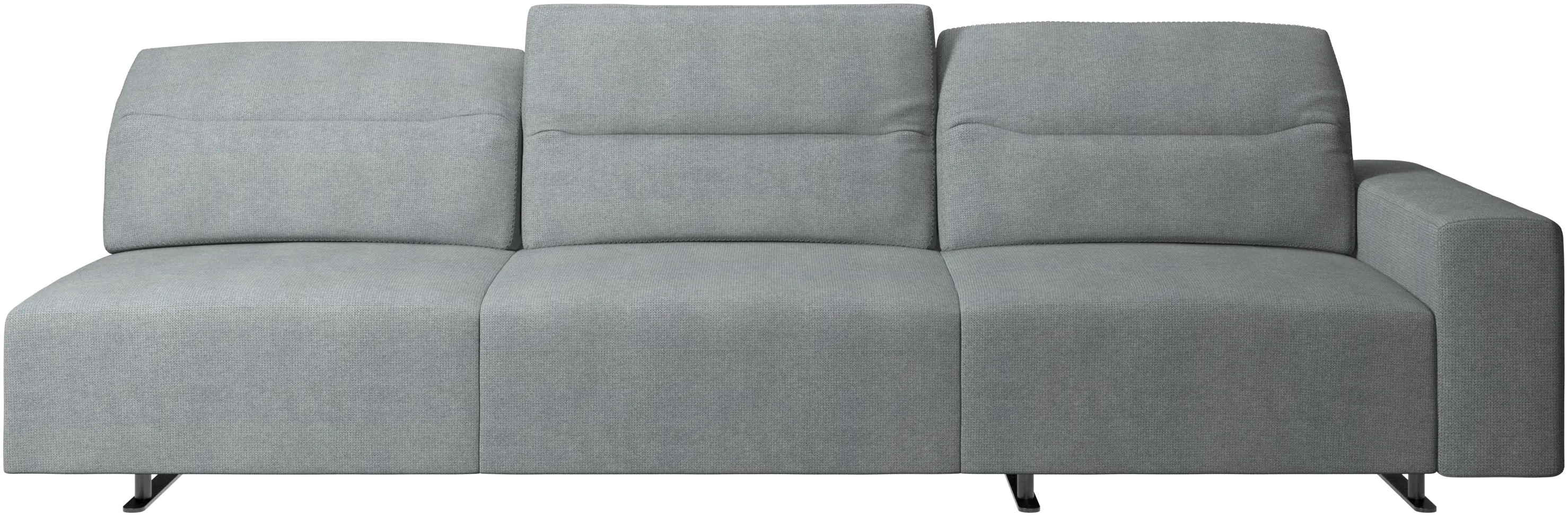 Hampton sofa with adjustable back and storage on the right side