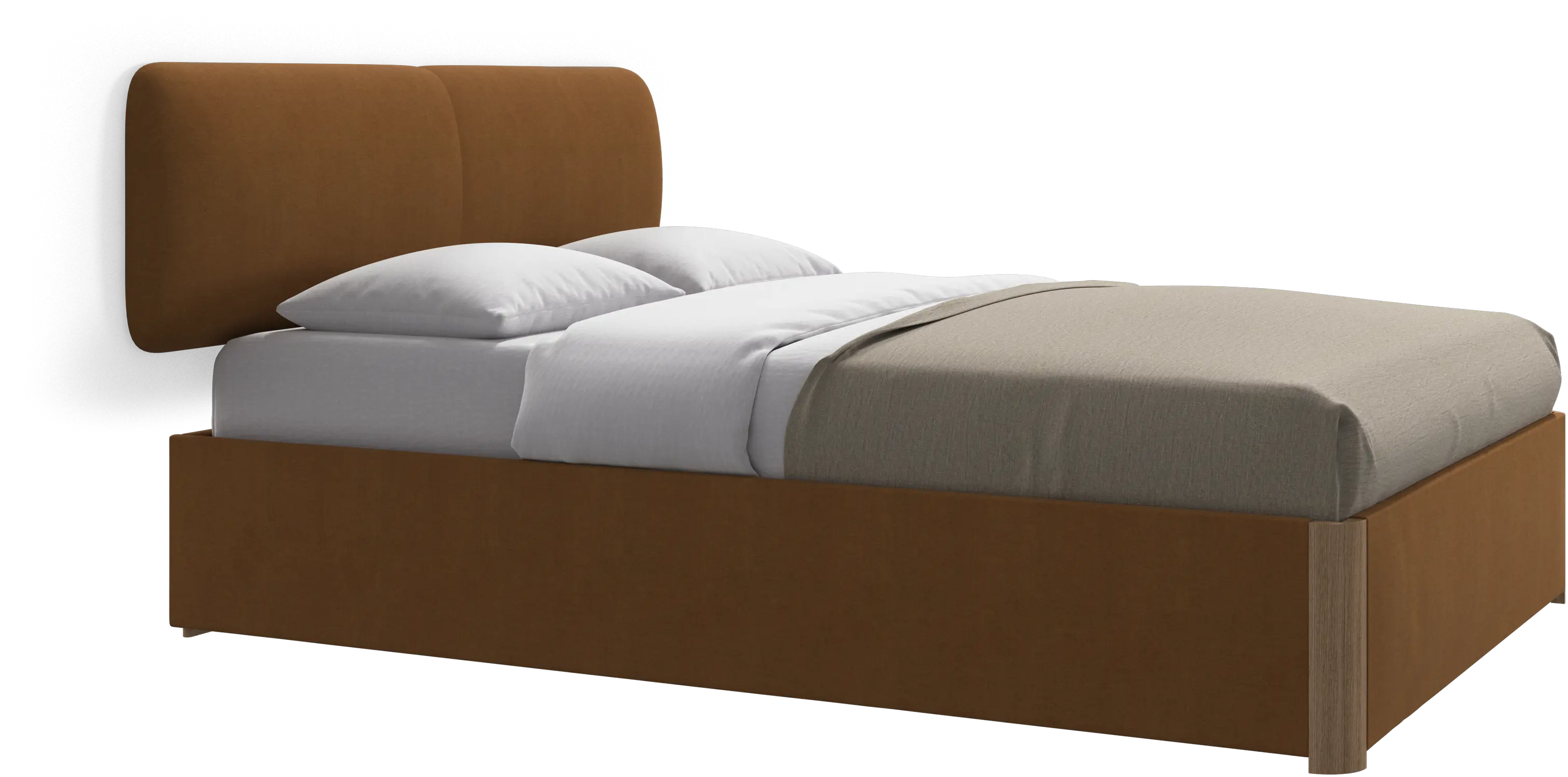 Element bed, wall-mounted headboard, with slats, excl. mattress