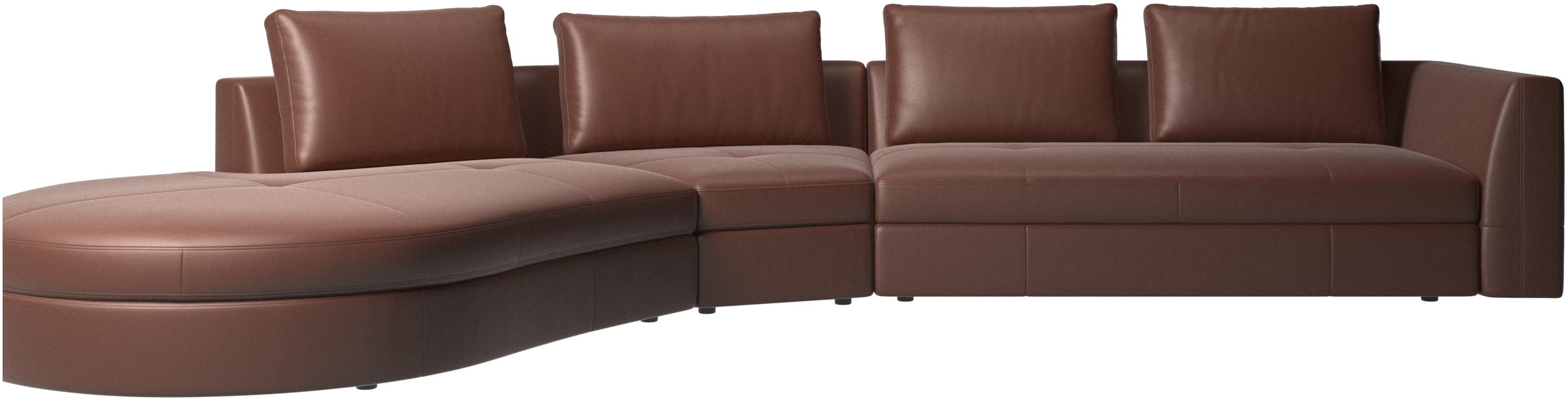 Bergamo sofa med rund lounge modul, venstre