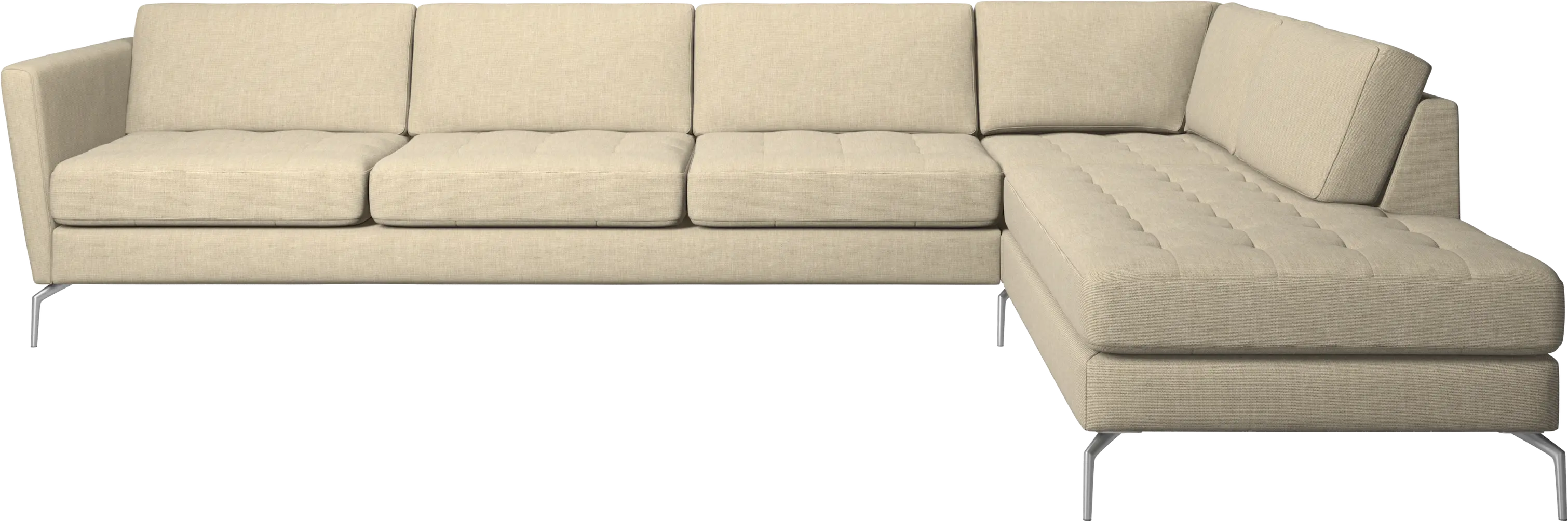 Osaka corner sofa with lounging unit, tufted seat