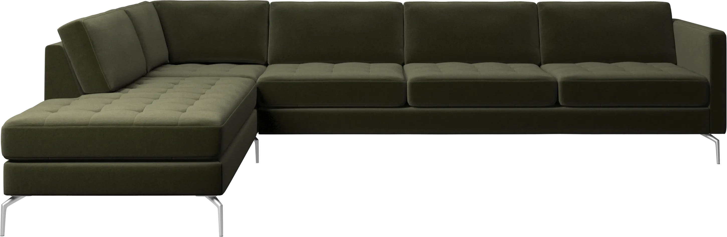 Osaka corner sofa with lounging unit, tufted seat