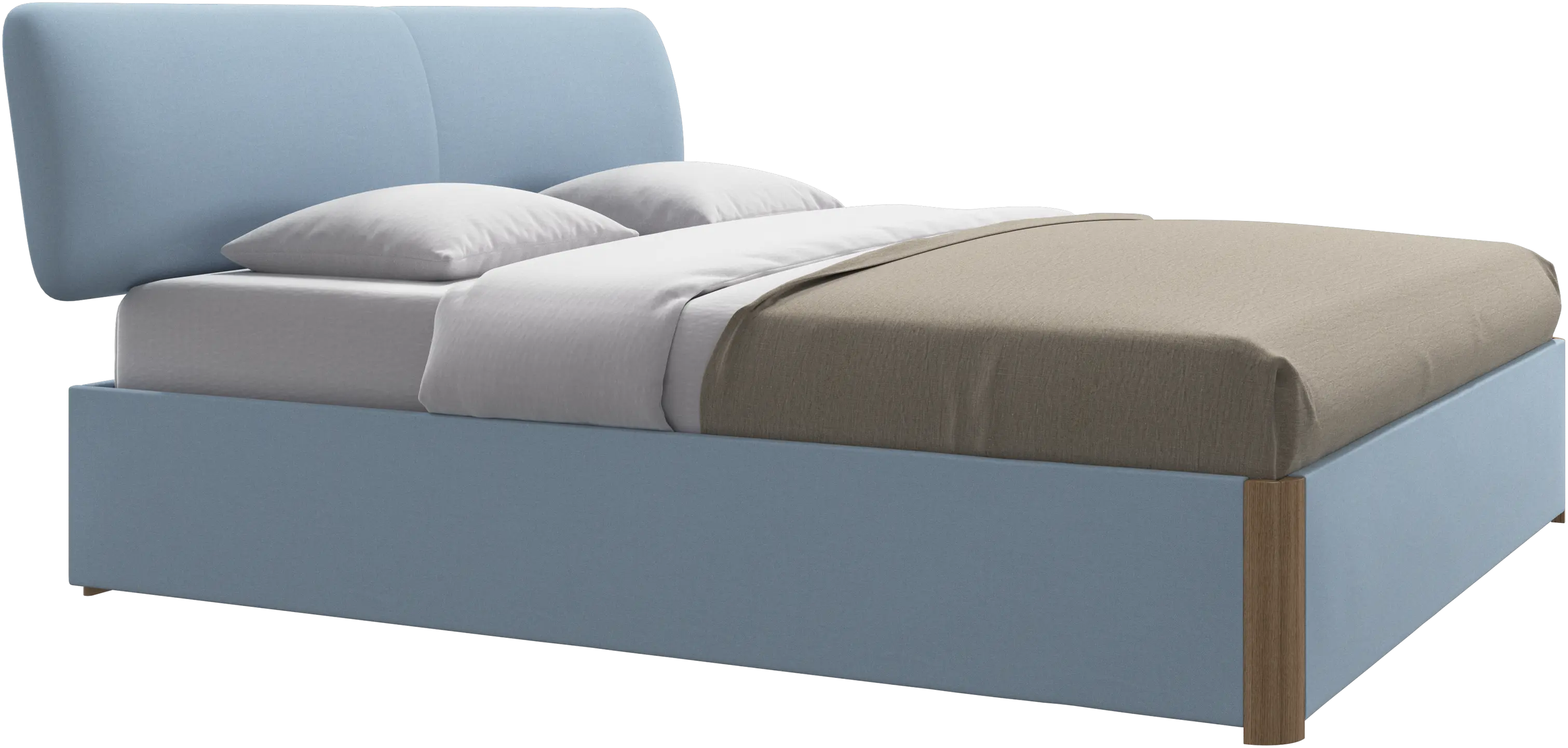 Element cama, cabecero montado en la cama, con láminas y solución de almacenamiento, excl. colchón