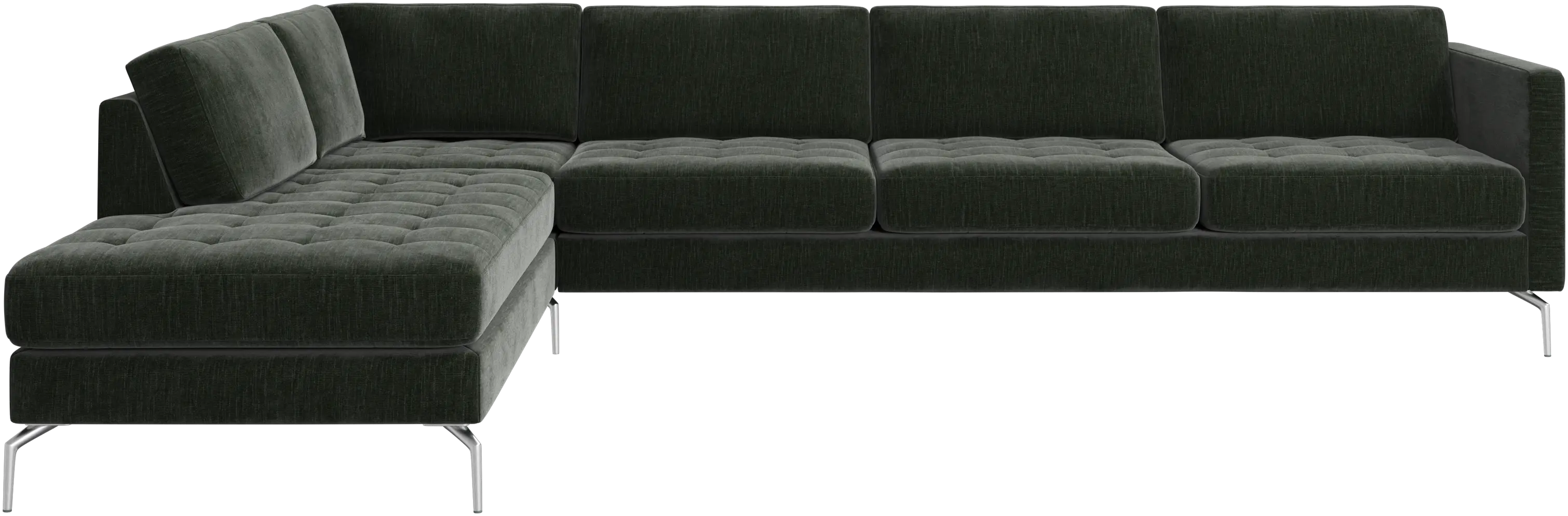 Osaka corner sofa with lounging unit, tufted seat