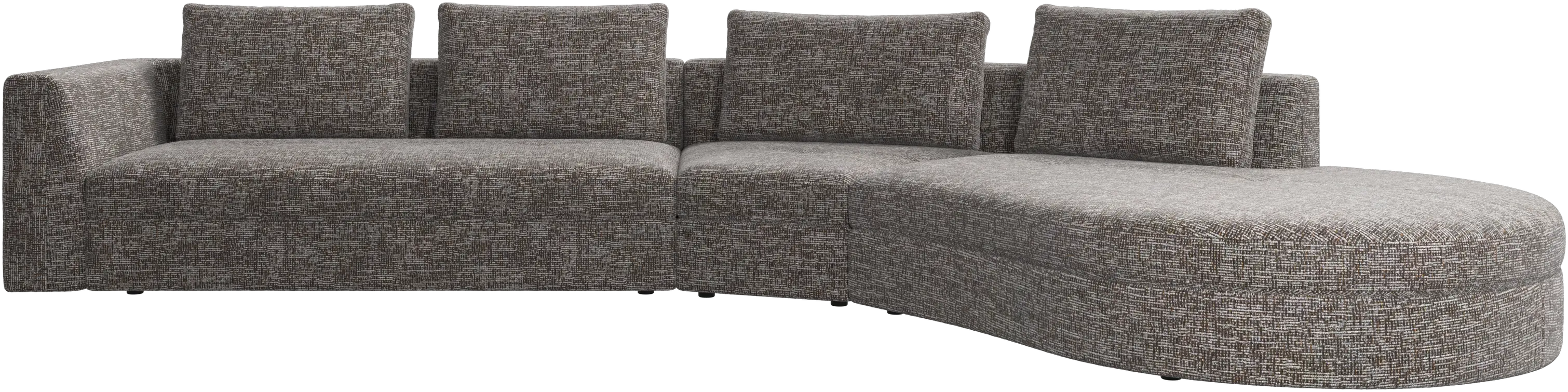 Bergamo sofa with round lounging unit,right