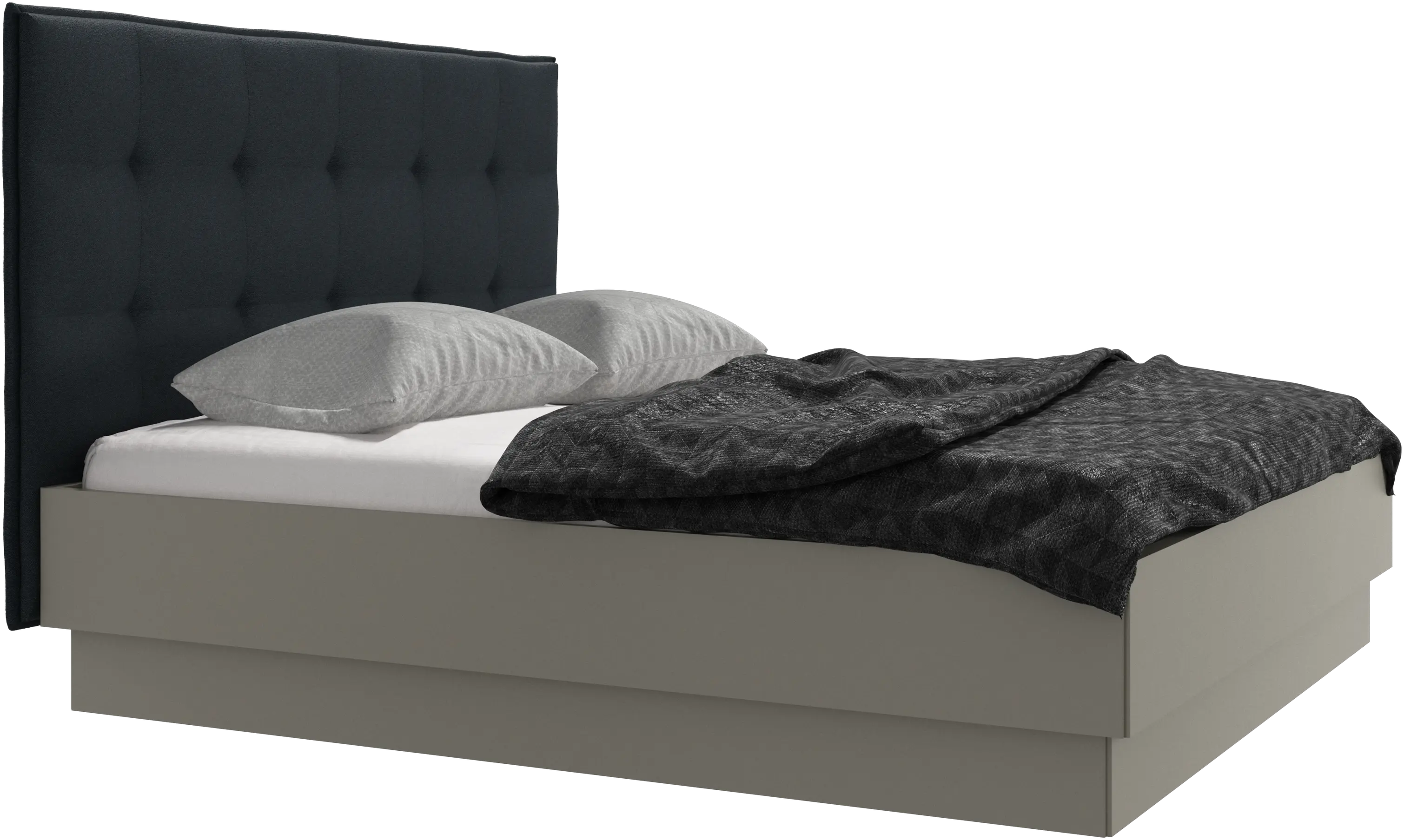 Lit Lugano avec rangement intégré, sommier inclus, hors matelas