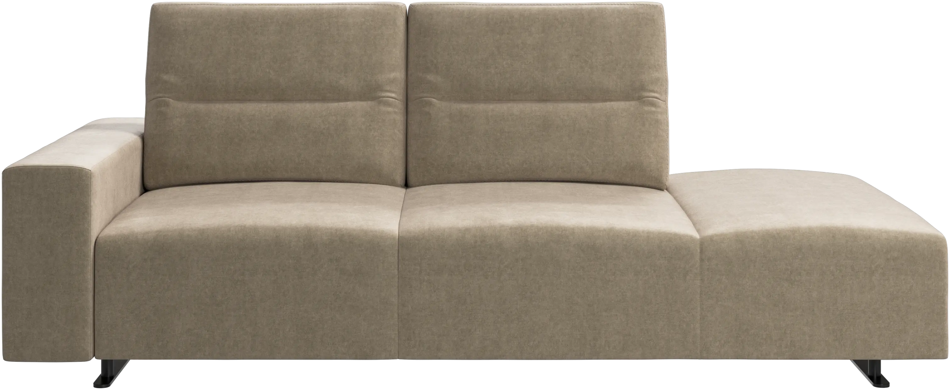 Canapé Hampton avec dossier ajustable et chaise longue, rangement et accoudoir côté gauche