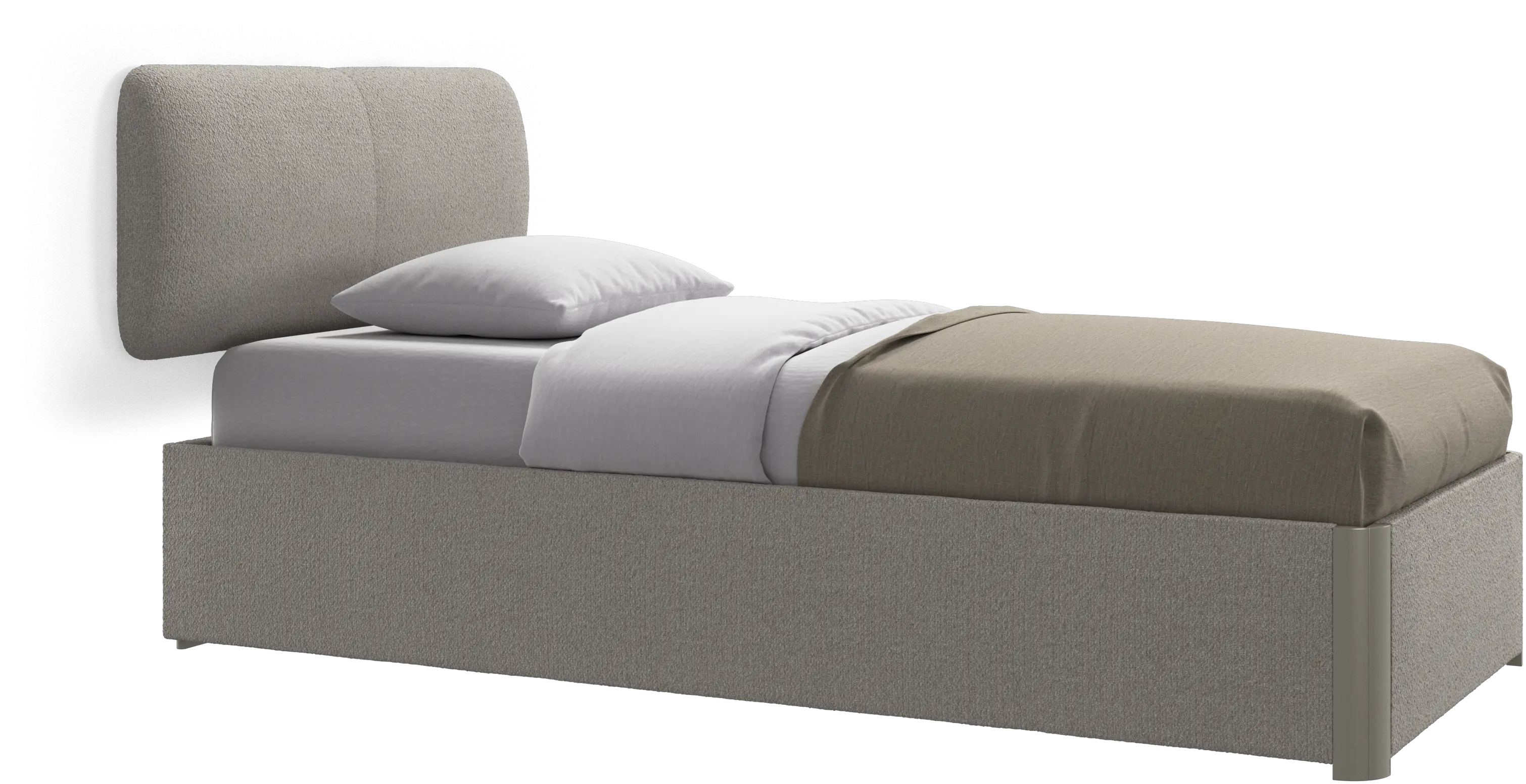 Element bed, wall-mounted headboard, with slats and storage solution, excl. mattress